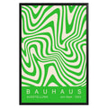 Green Wavy Stripes Bauhaus Poster A48 - GroovyGrove