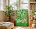 Green Wavy Stripes Bauhaus Poster A48 - GroovyGrove