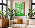 Green Wavy Stripes Bauhaus Poster A48 - GroovyGrove