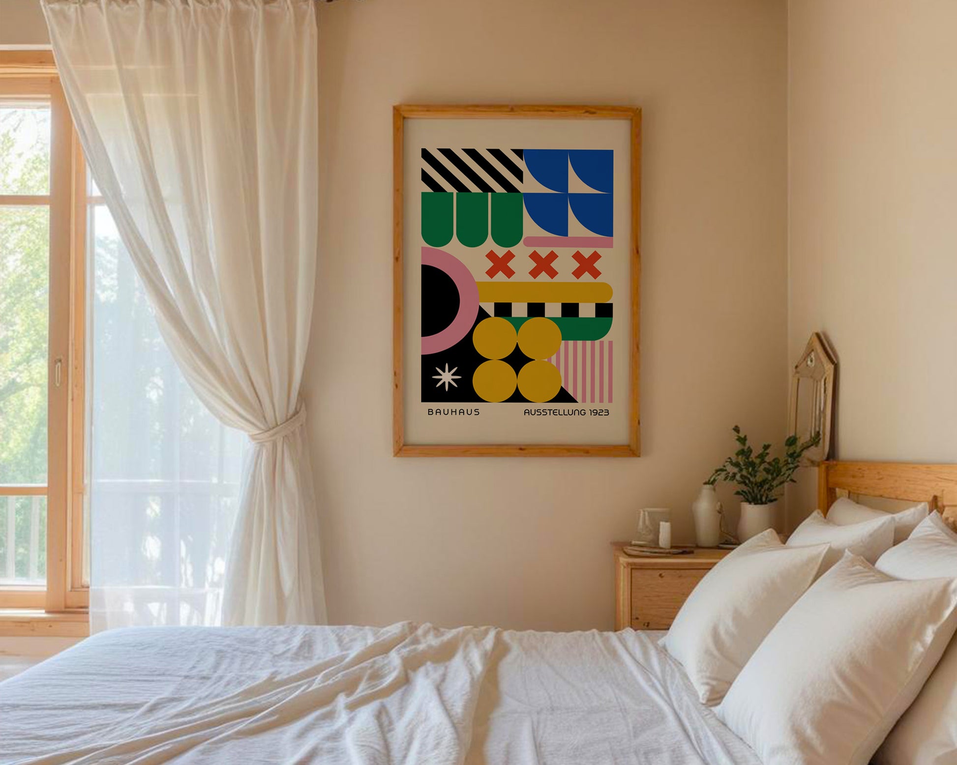 Bauhaus Ausstellung Geometric Colorful Poster A4 - GroovyGrove