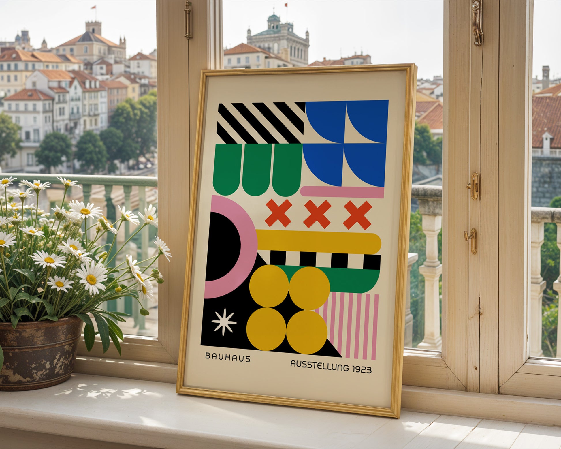 Bauhaus Ausstellung Geometric Colorful Poster A4 - GroovyGrove