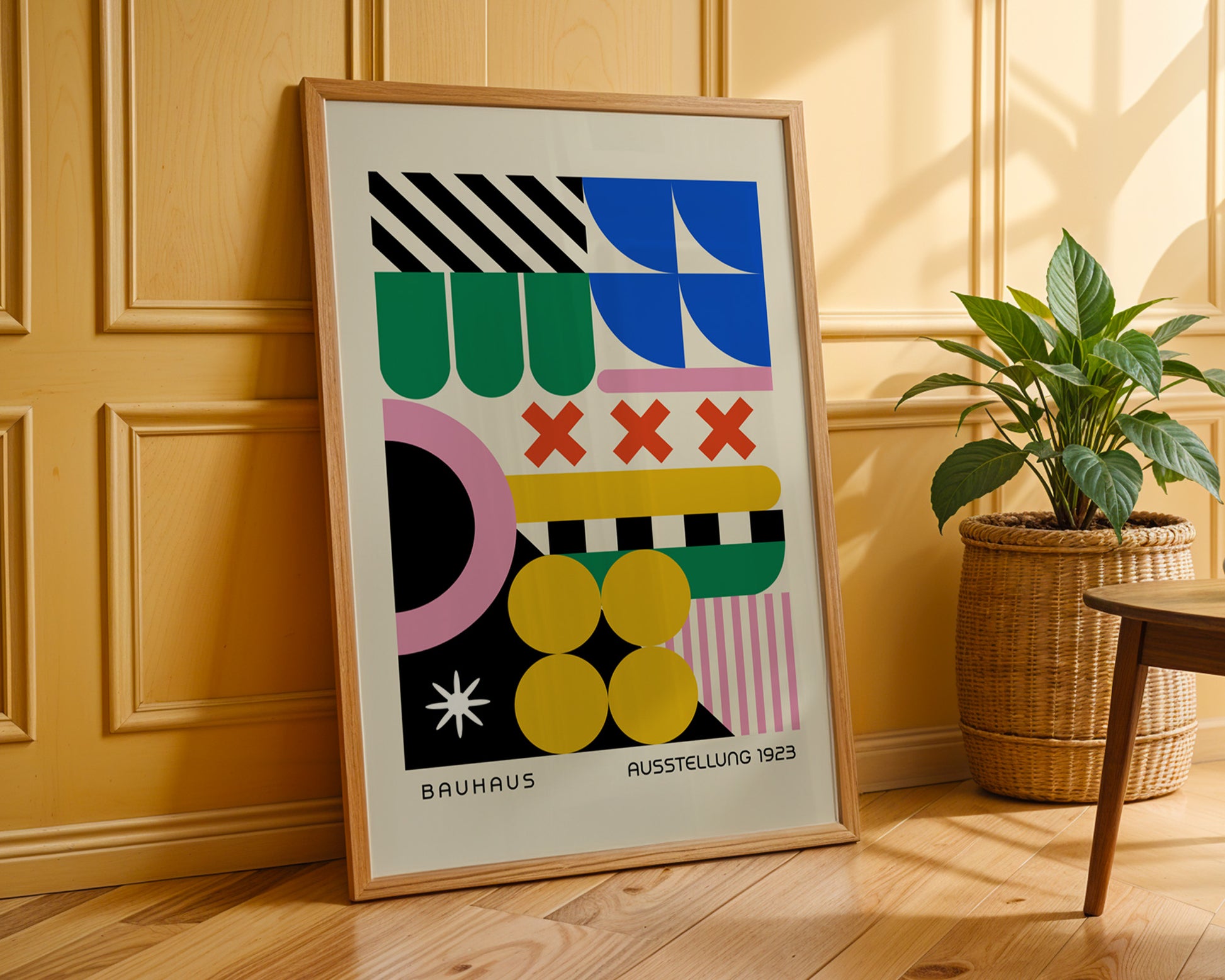 Bauhaus Ausstellung Geometric Colorful Poster A4 - GroovyGrove