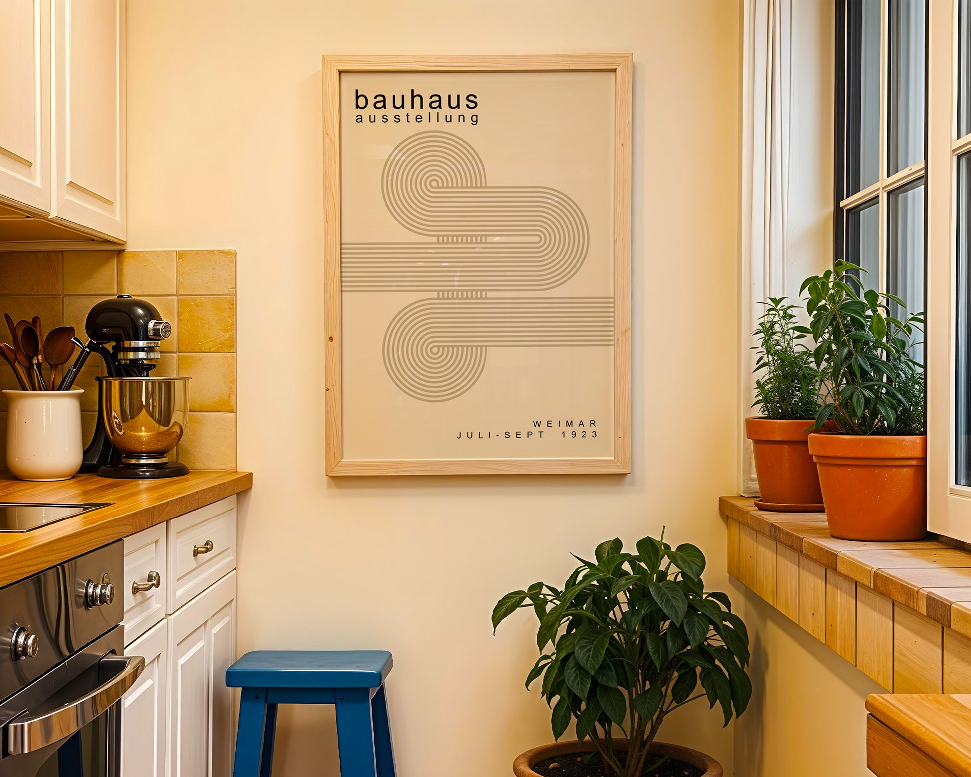 Retro Lines Minimalist Bauhaus Poster A50 - GroovyGrove