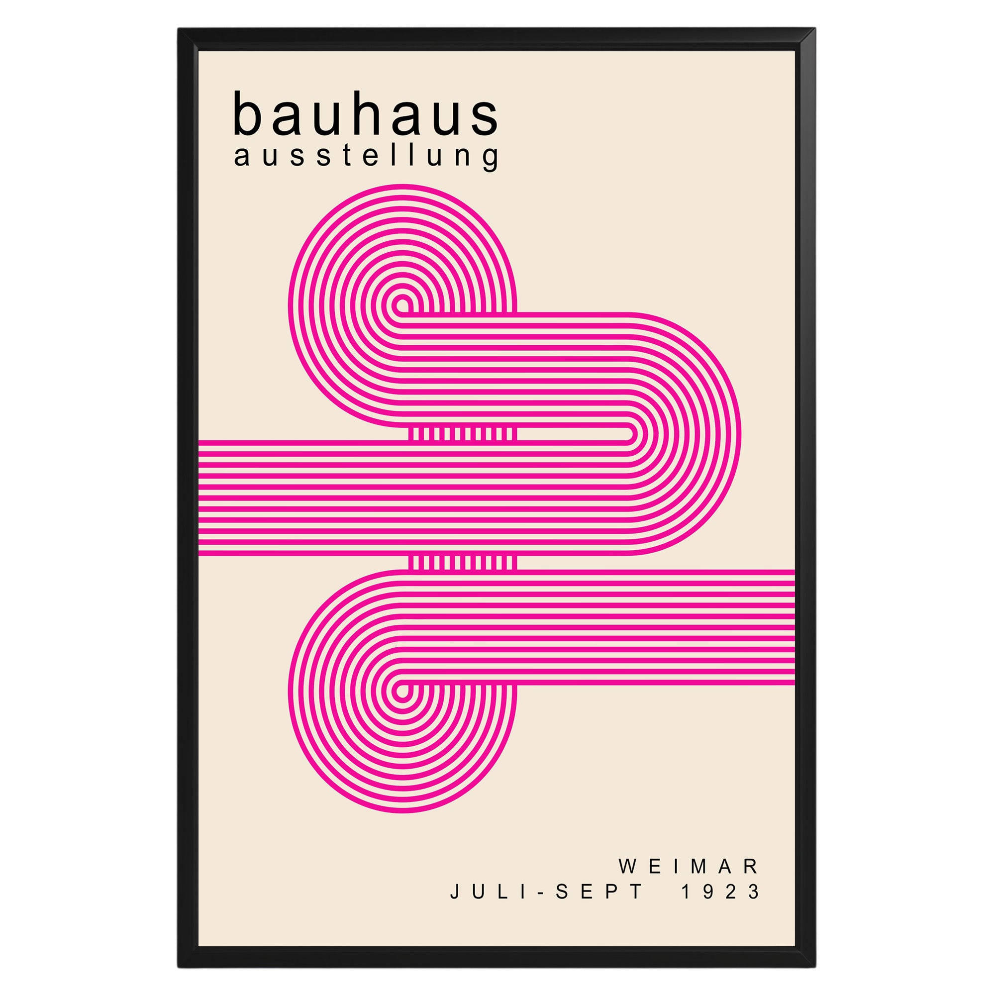 Pink Lines Minimalist Bauhaus Poster A51 - GroovyGrove