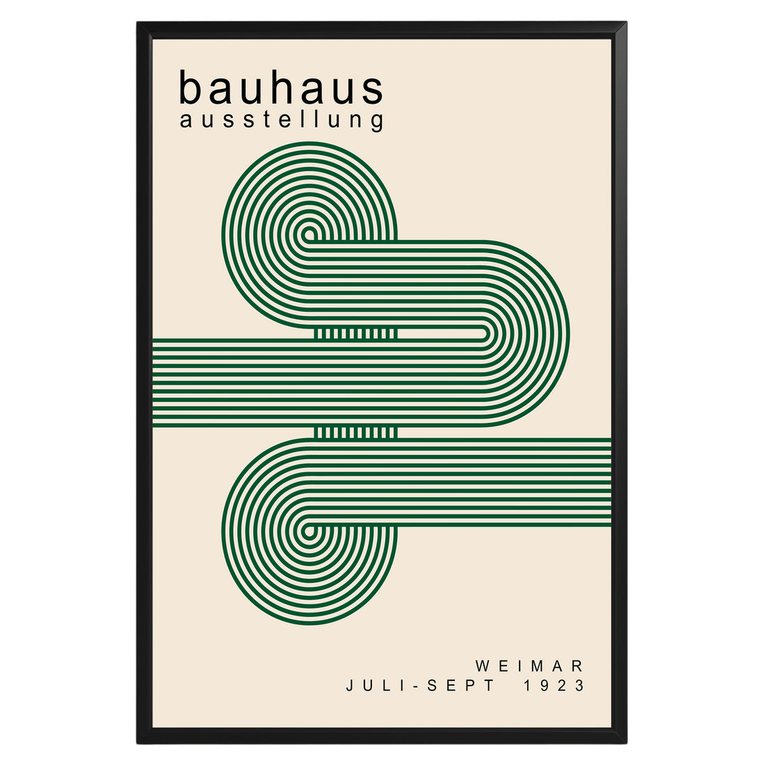 Green Lines Minimalist Bauhaus Poster A53 - GroovyGrove