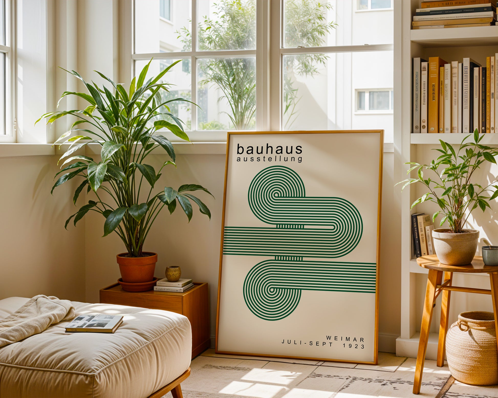 Green Lines Minimalist Bauhaus Poster A53 - GroovyGrove