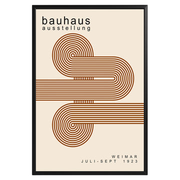 Brown Lines Minimalist Bauhaus Poster A54 - GroovyGrove