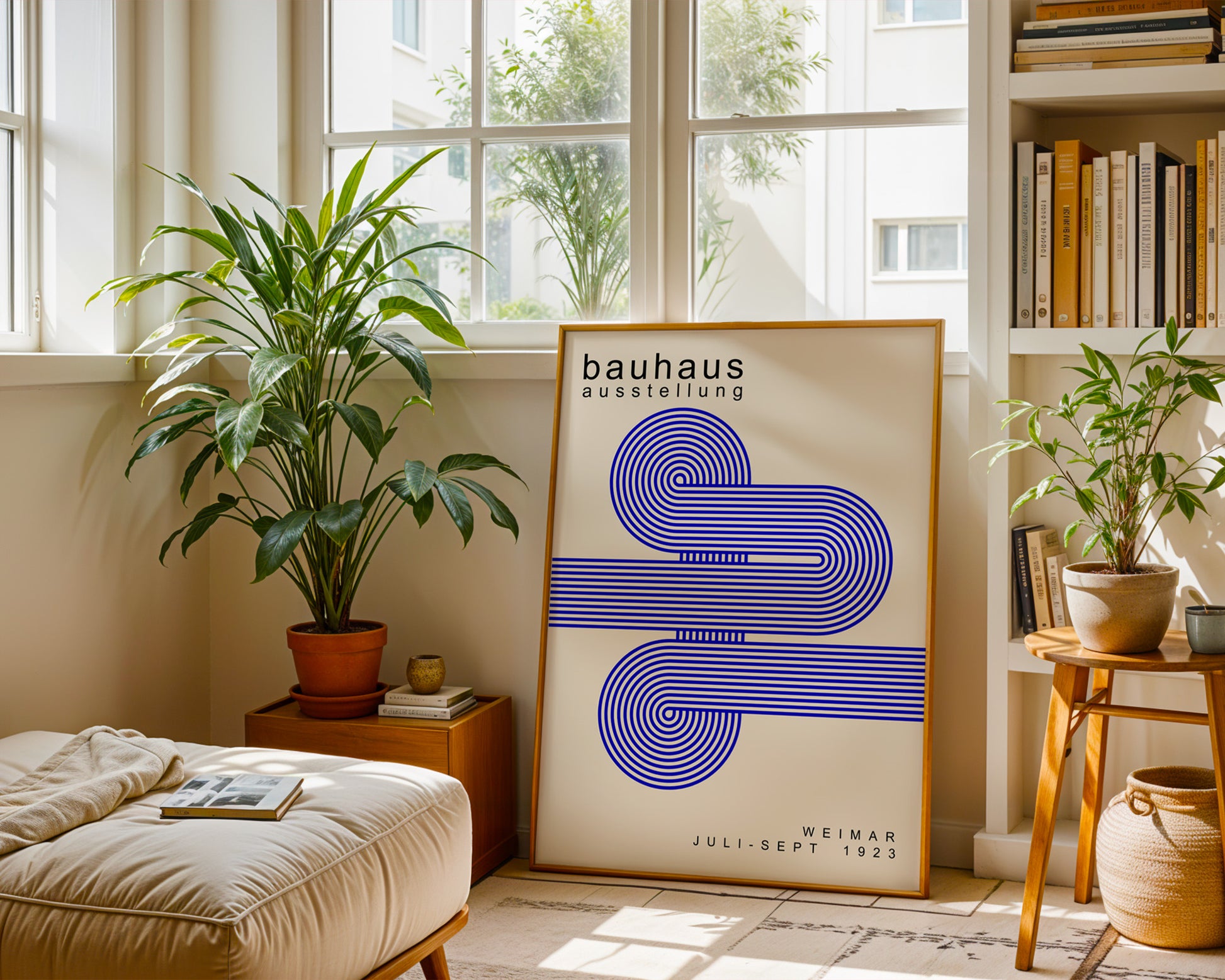 Purple Lines Minimalist Bauhaus Poster A55 - GroovyGrove