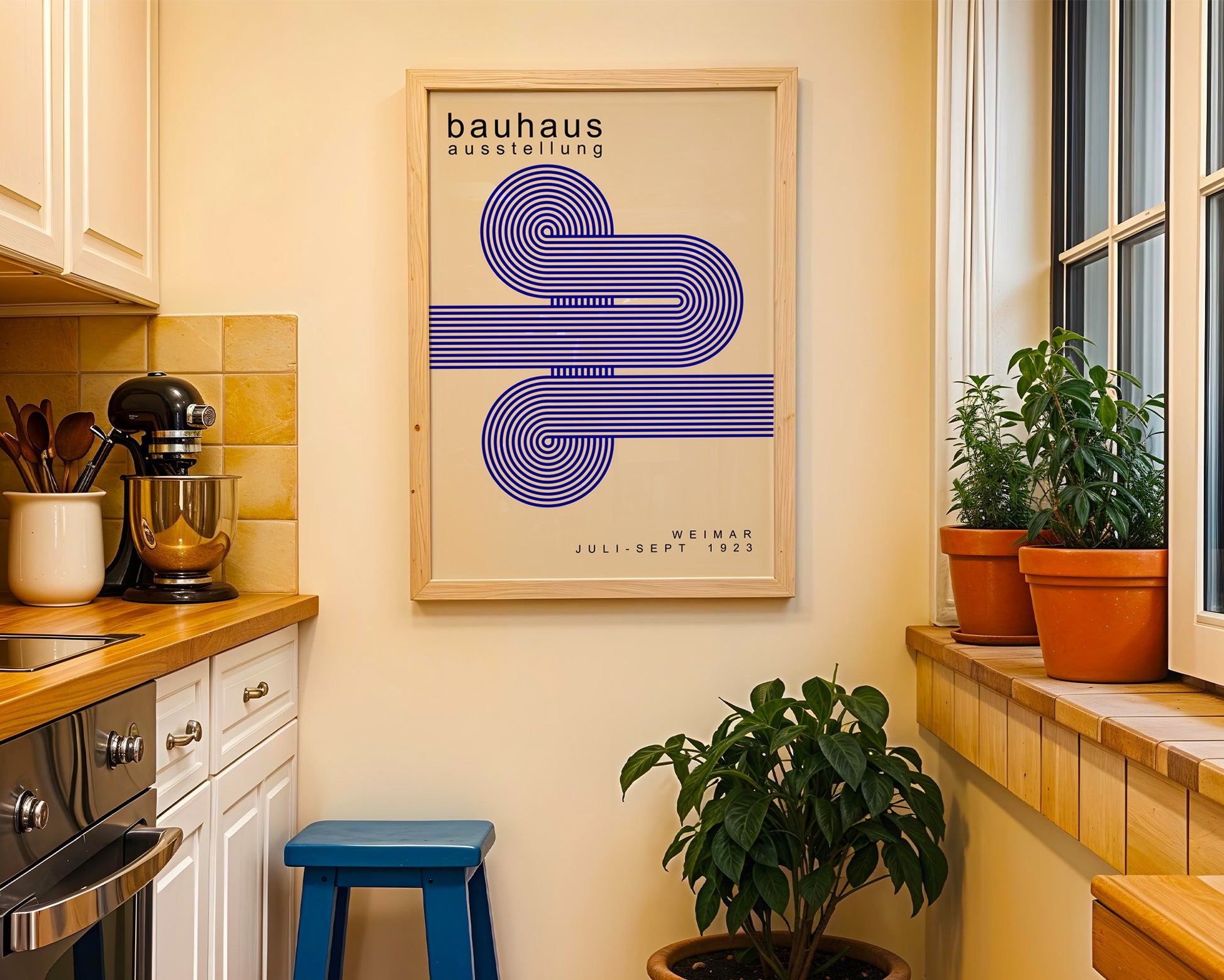 Purple Lines Minimalist Bauhaus Poster A55 - GroovyGrove