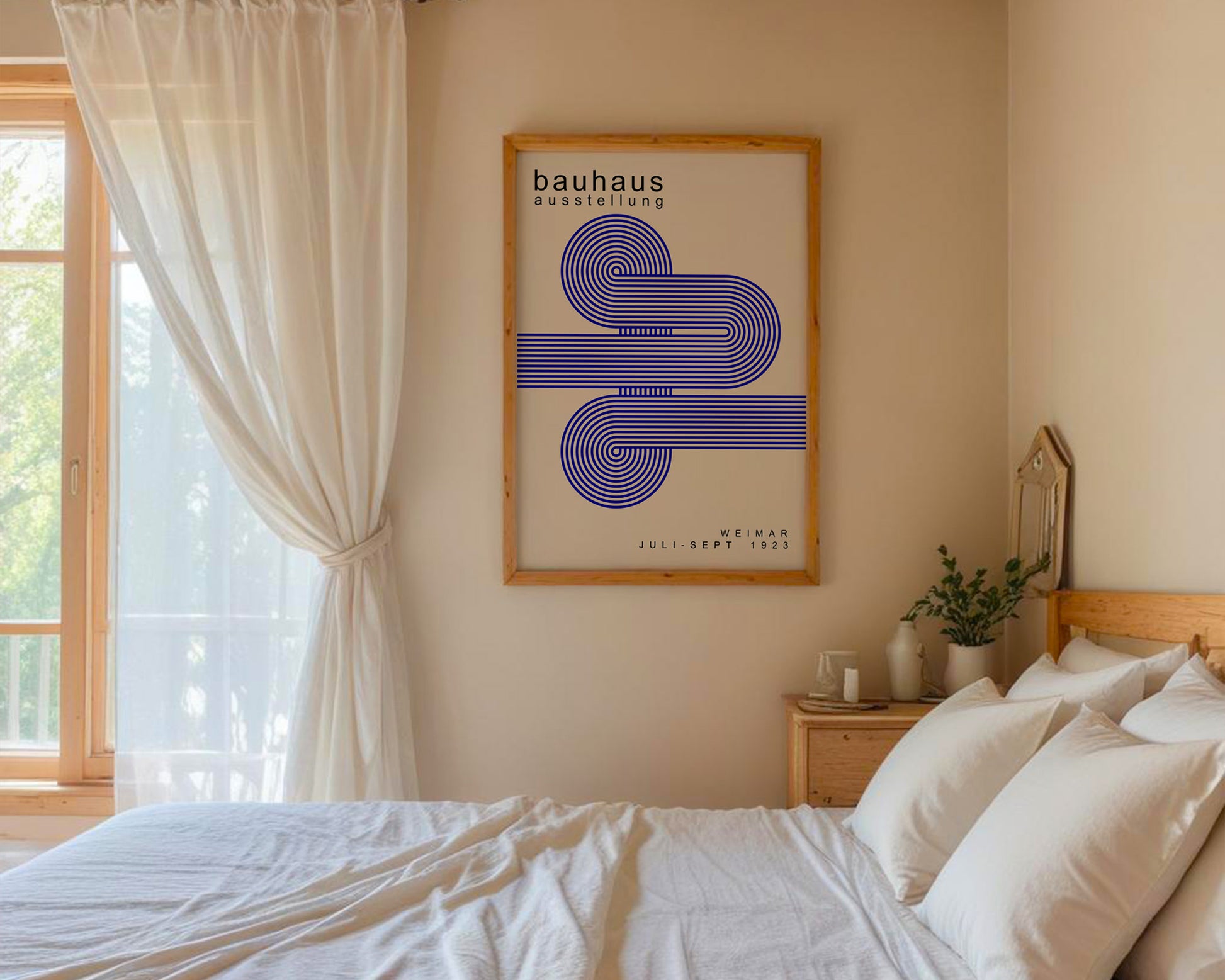 Purple Lines Minimalist Bauhaus Poster A55 - GroovyGrove