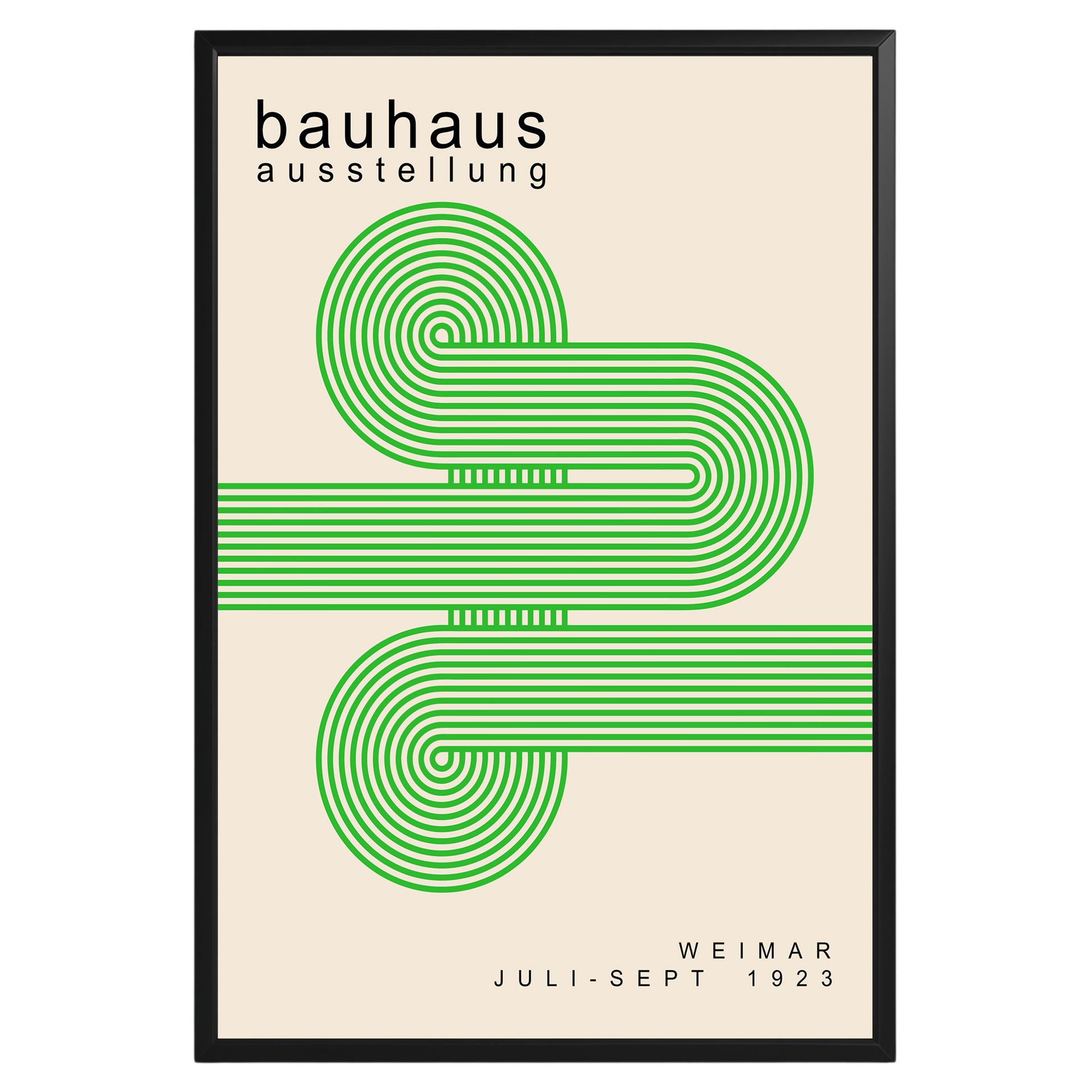 Green Lines Minimalist Bauhaus Poster A56 - GroovyGrove