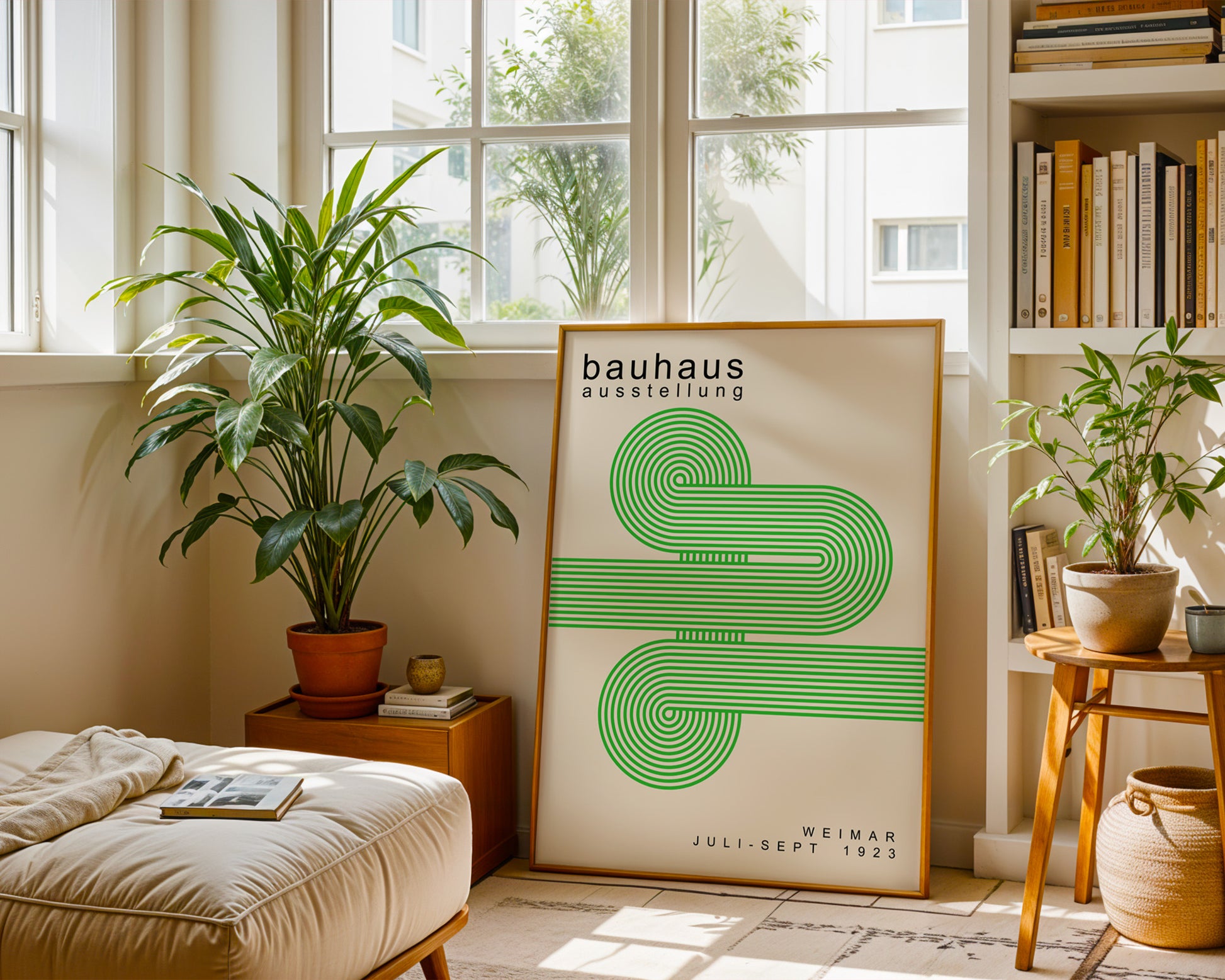 Green Lines Minimalist Bauhaus Poster A56 - GroovyGrove