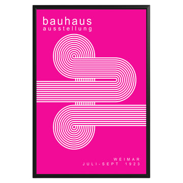 White Pink Lines Minimalist Bauhaus Poster A58 - GroovyGrove