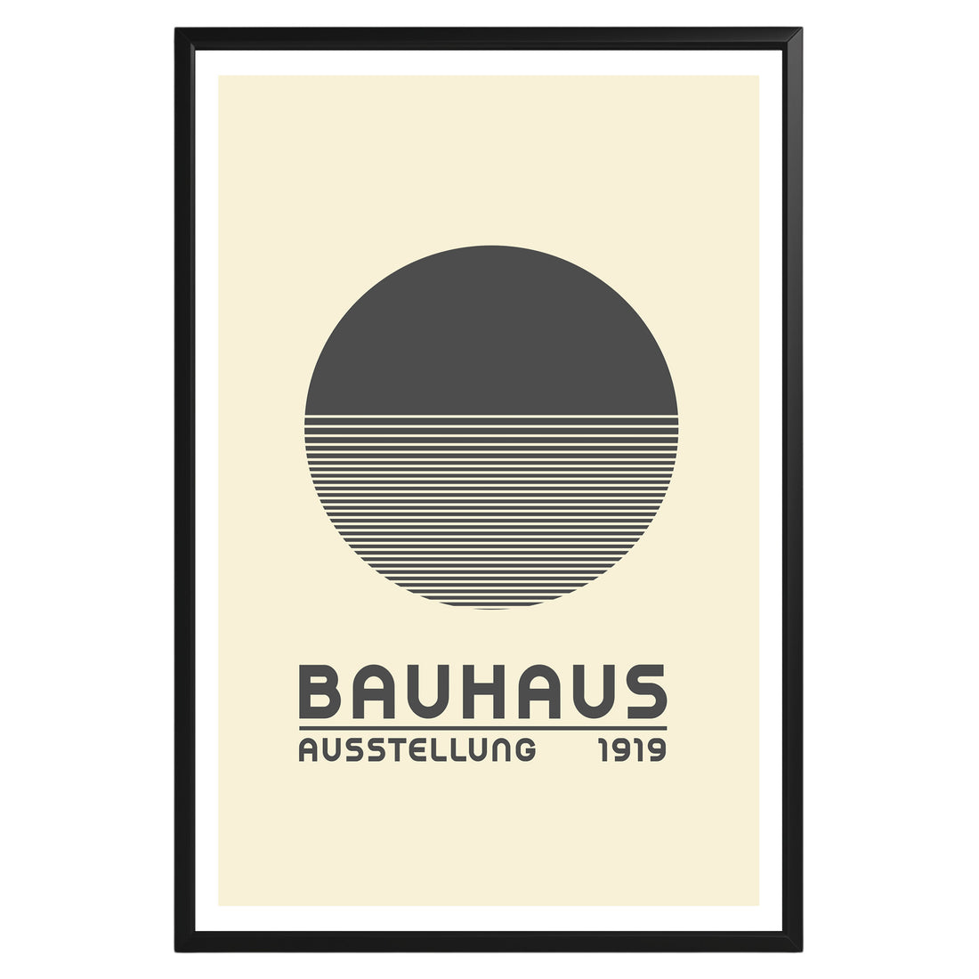 Bauhaus Ausstellung Grayscale Circle Poster A5 - GroovyGrove