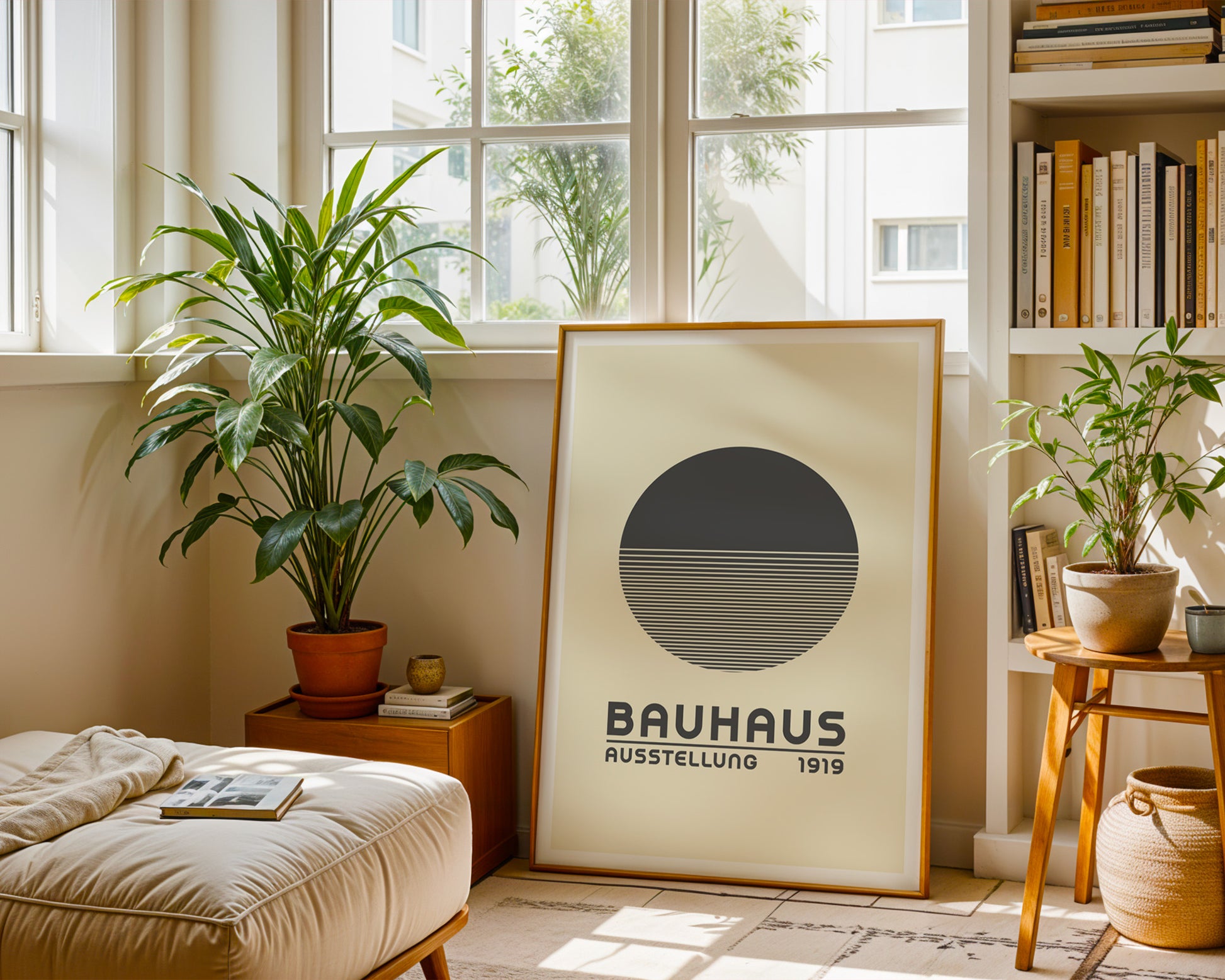 Bauhaus Ausstellung Grayscale Circle Poster A5 - GroovyGrove