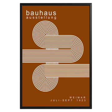 White Brown Lines Minimalist Bauhaus Poster A61 - GroovyGrove