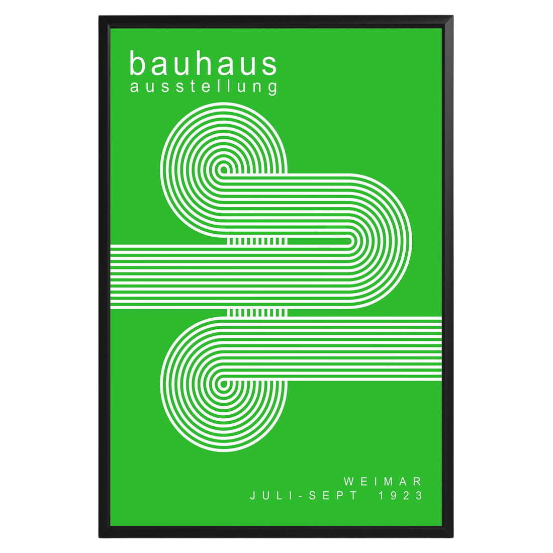 White Green Lines Minimalist Bauhaus Poster A63 - GroovyGrove