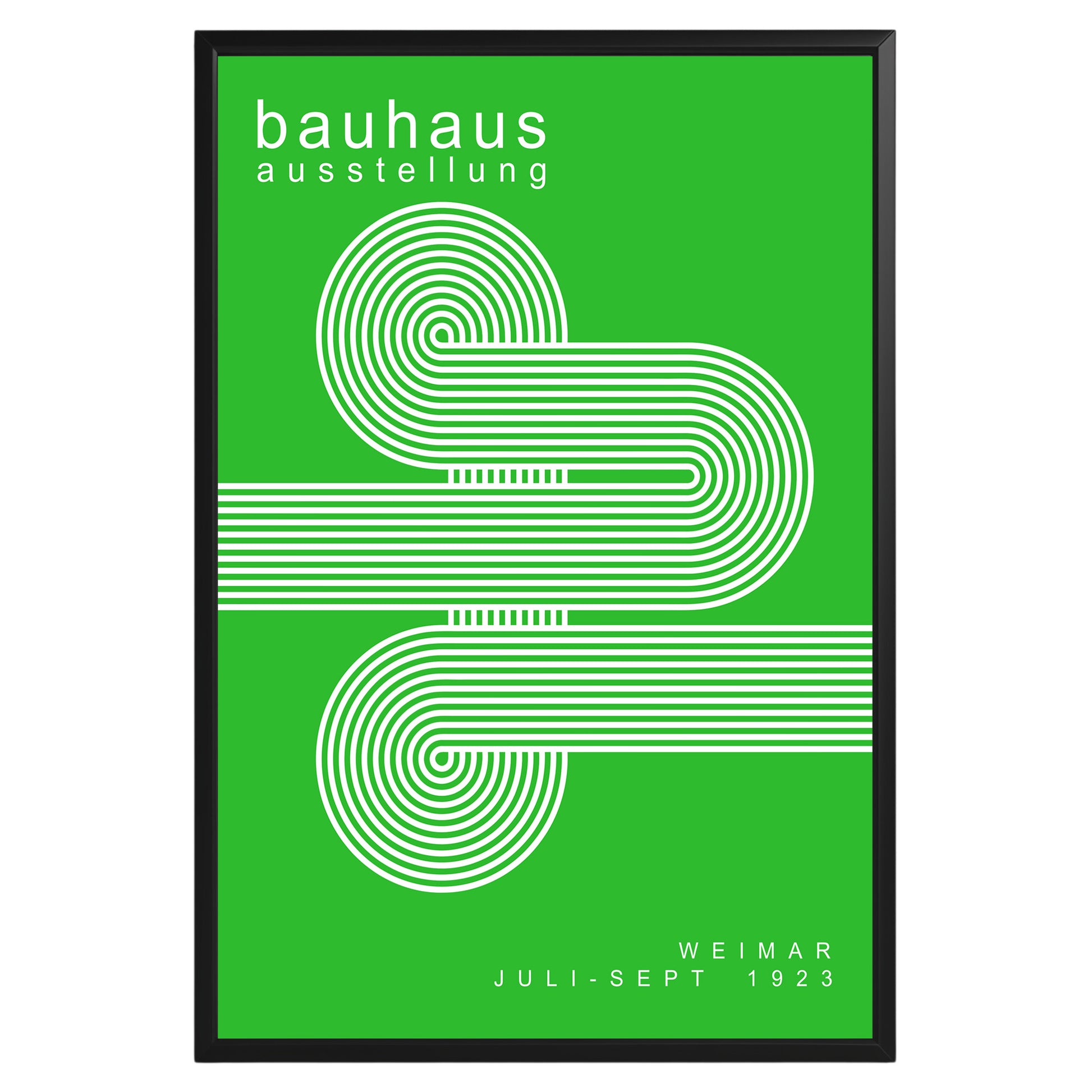 White Green Lines Minimalist Bauhaus Poster A63 - GroovyGrove