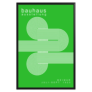 White Green Lines Minimalist Bauhaus Poster A63 - GroovyGrove