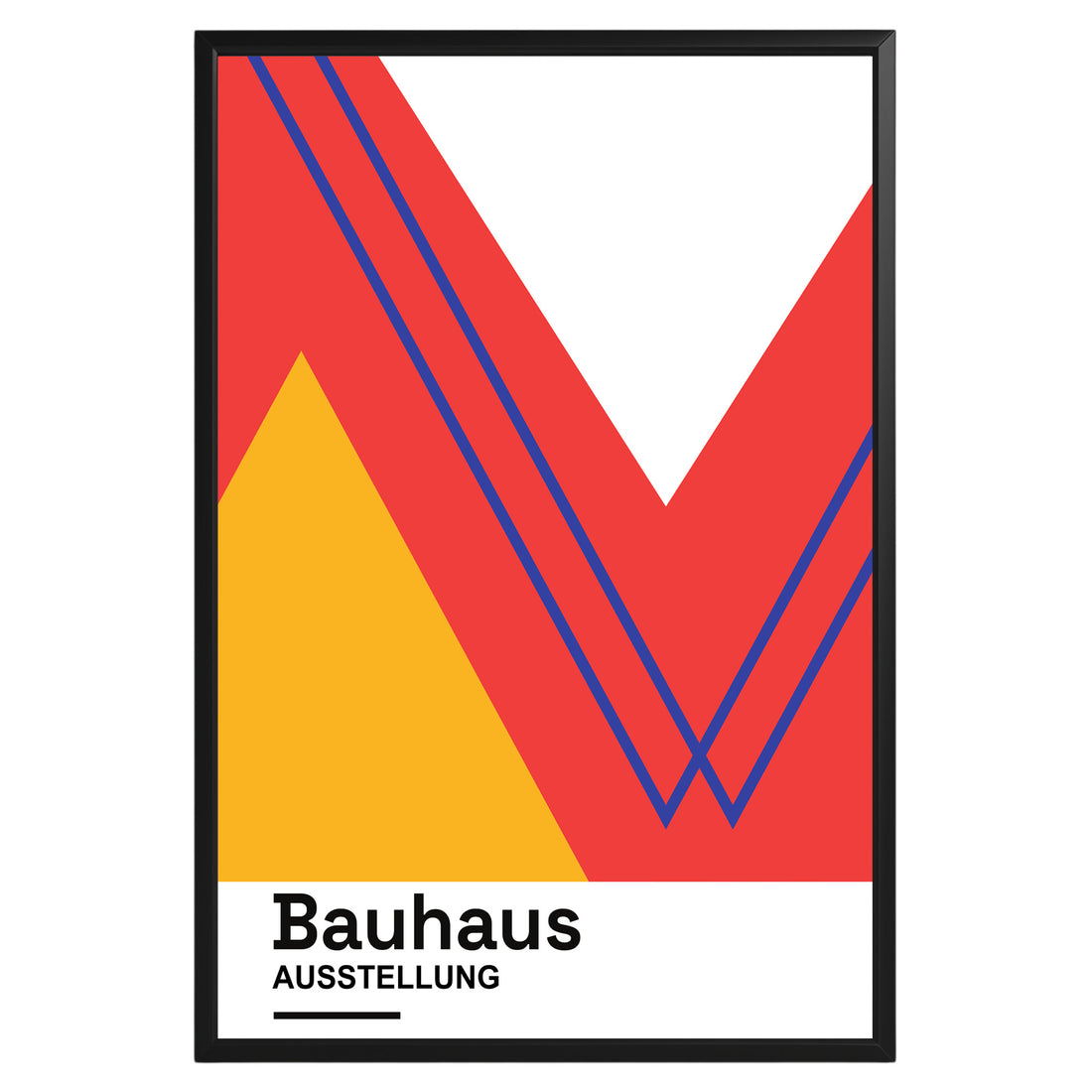 Red Orange Abstract Geometric Bauhaus Poster A68 - GroovyGrove