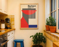 Red Blue Abstract Geometric Bauhaus Poster A69 - GroovyGrove