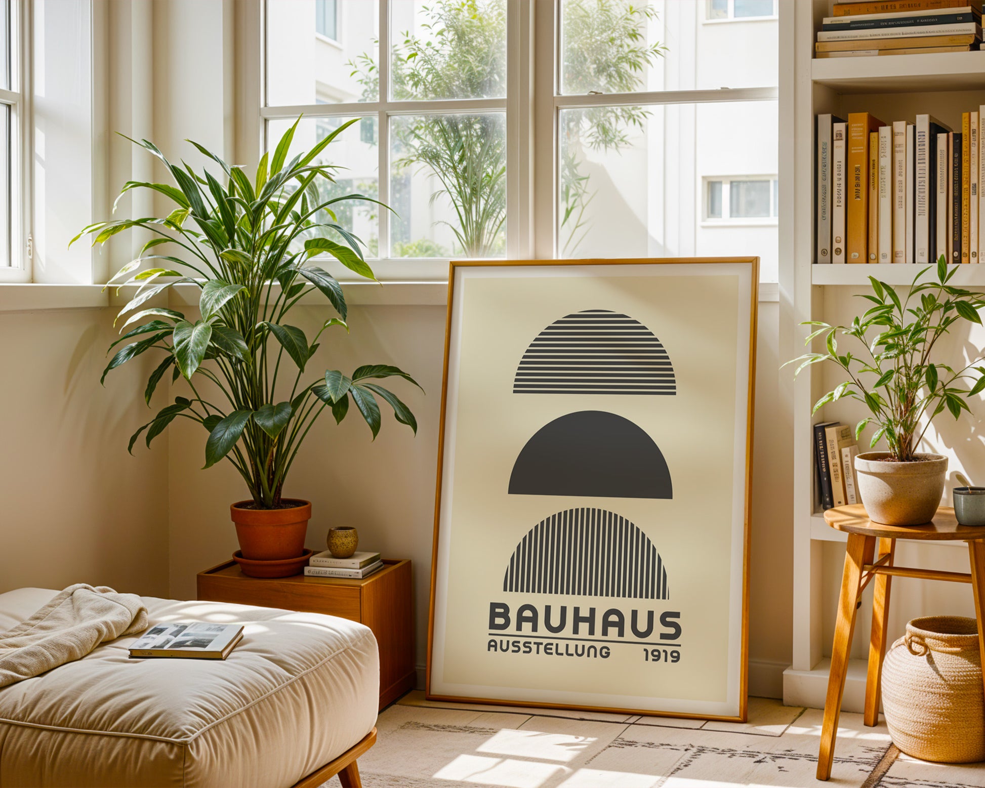 Bauhaus Ausstellung Grayscale Geometric Poster A6 - GroovyGrove