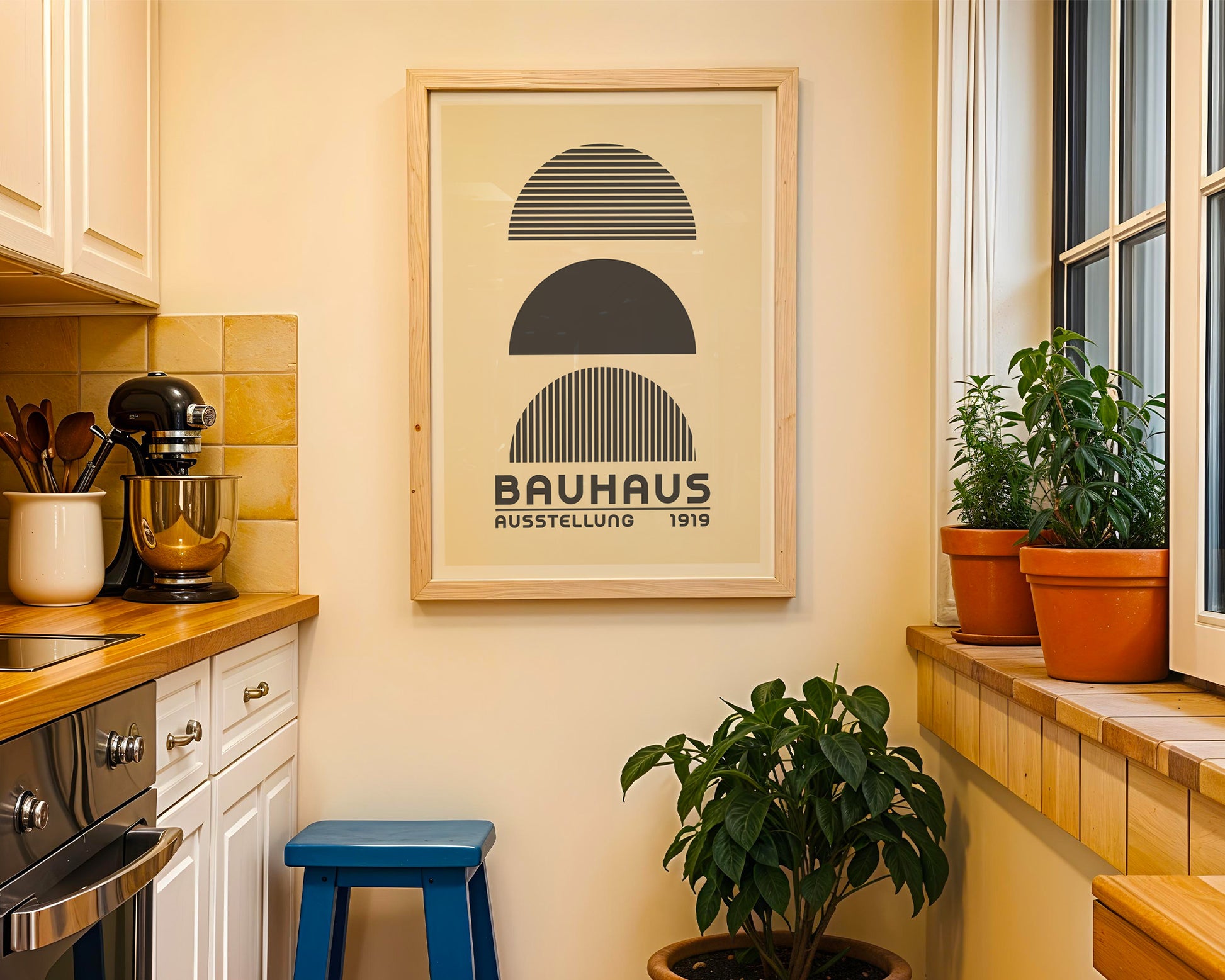 Bauhaus Ausstellung Grayscale Geometric Poster A6 - GroovyGrove