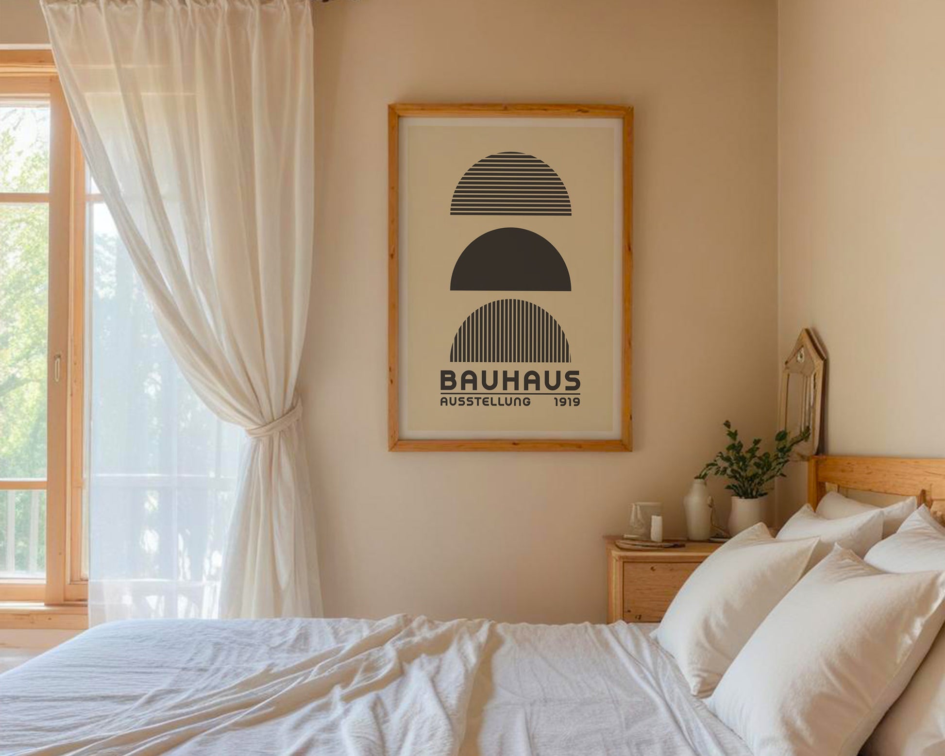 Bauhaus Ausstellung Grayscale Geometric Poster A6 - GroovyGrove