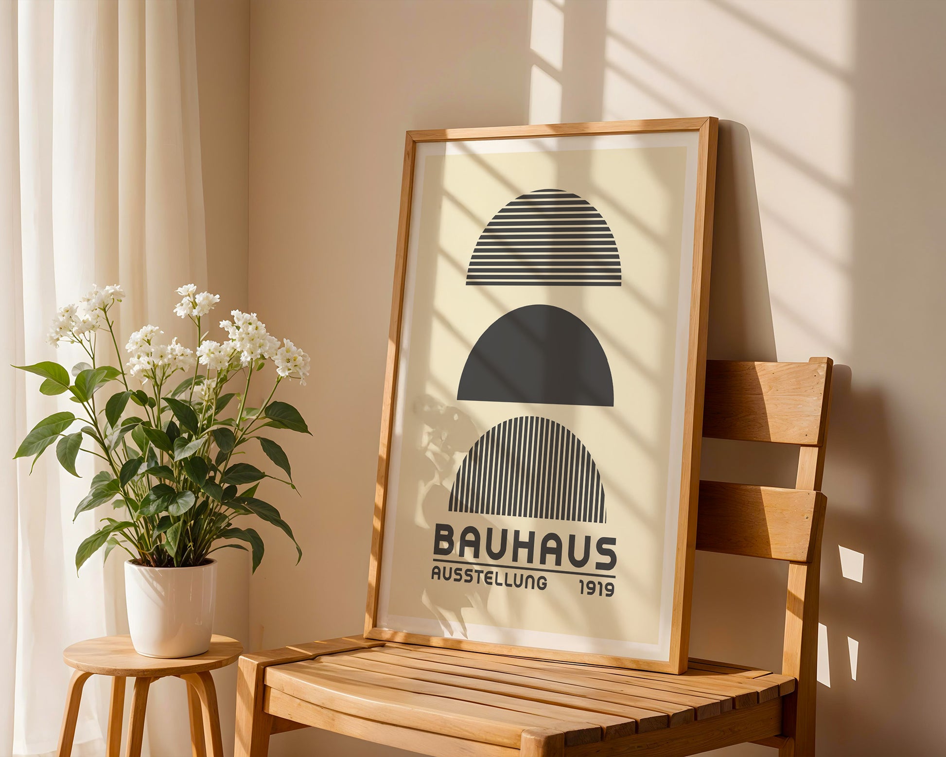 Bauhaus Ausstellung Grayscale Geometric Poster A6 - GroovyGrove