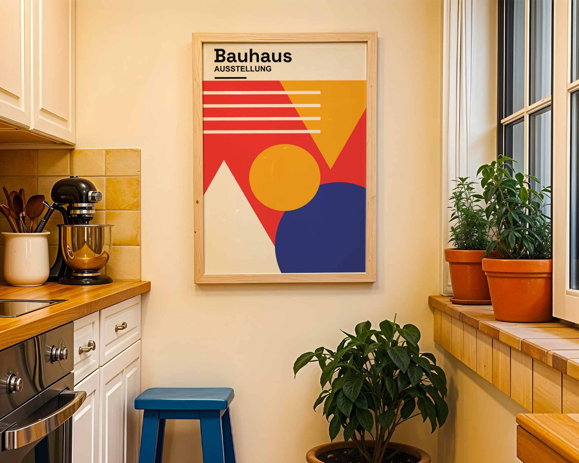 Abstract Geometric Bauhaus Poster A70 - GroovyGrove