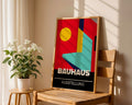 Black Red Abstract Geometric Bauhaus Poster A73 - GroovyGrove