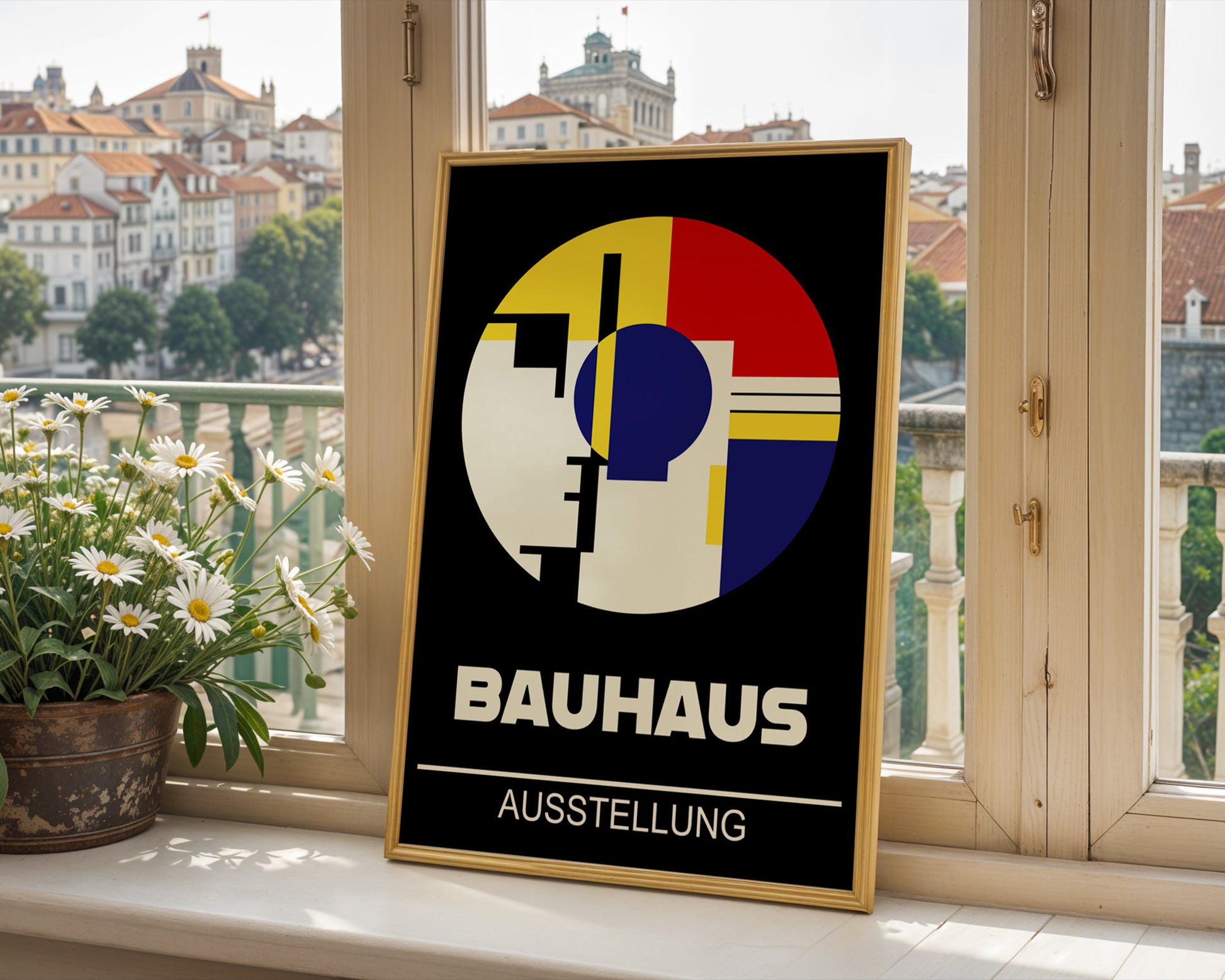 Black Abstract Circle Bauhaus Poster A75 - GroovyGrove