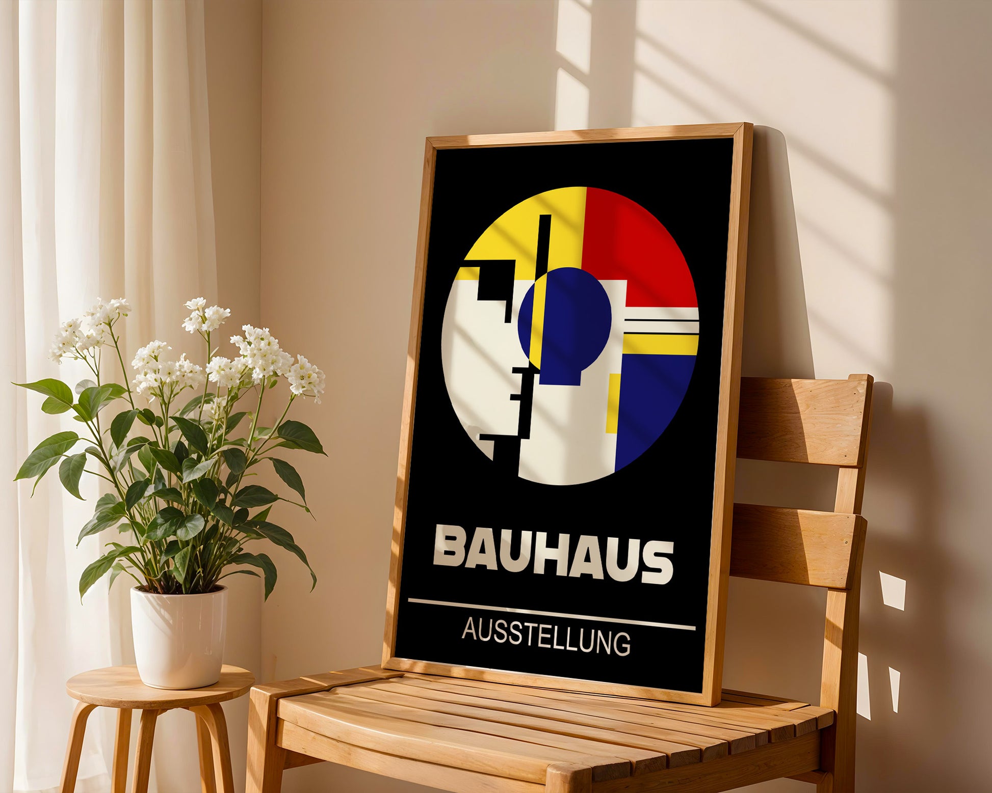 Black Abstract Circle Bauhaus Poster A75 - GroovyGrove