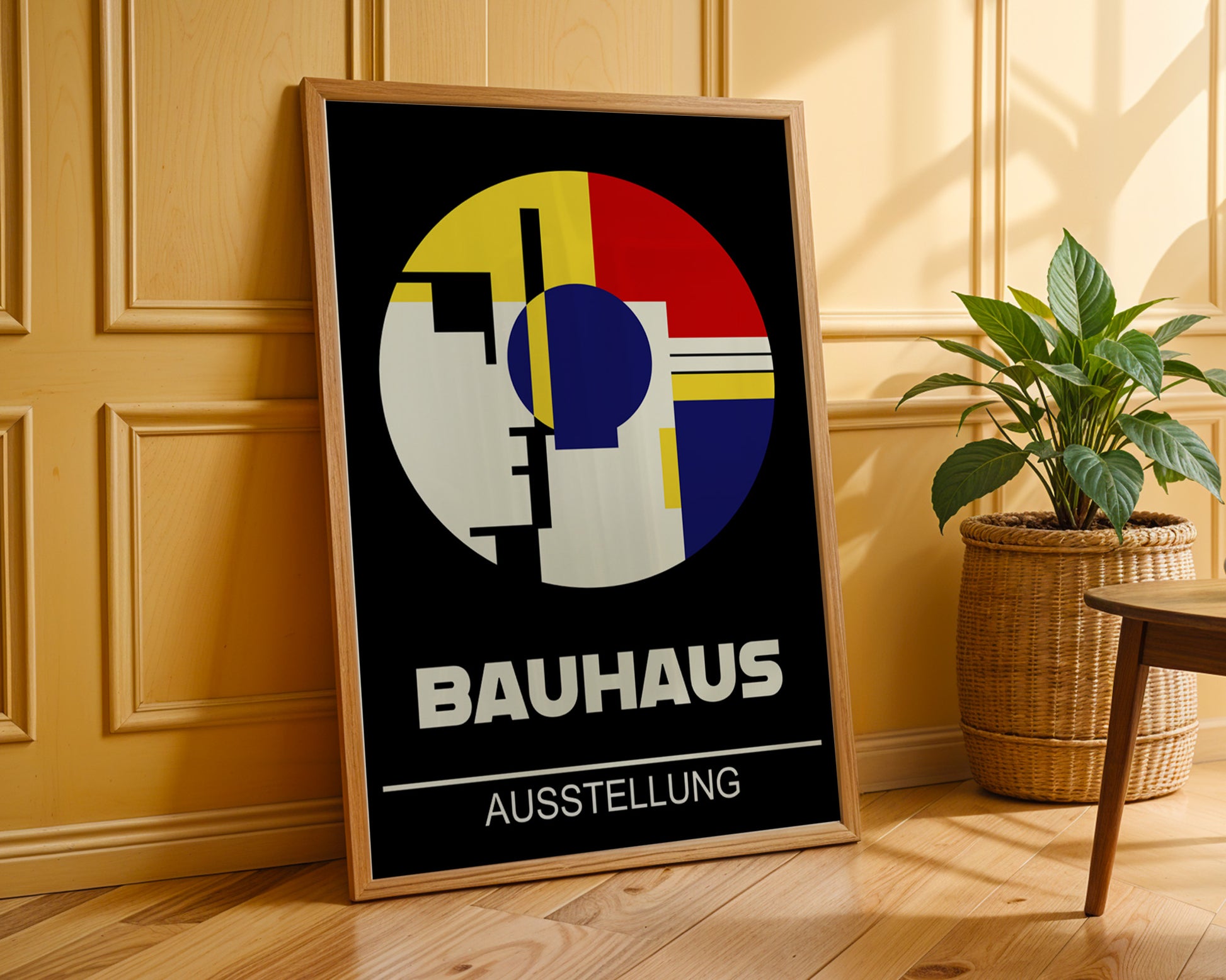 Black Abstract Circle Bauhaus Poster A75 - GroovyGrove