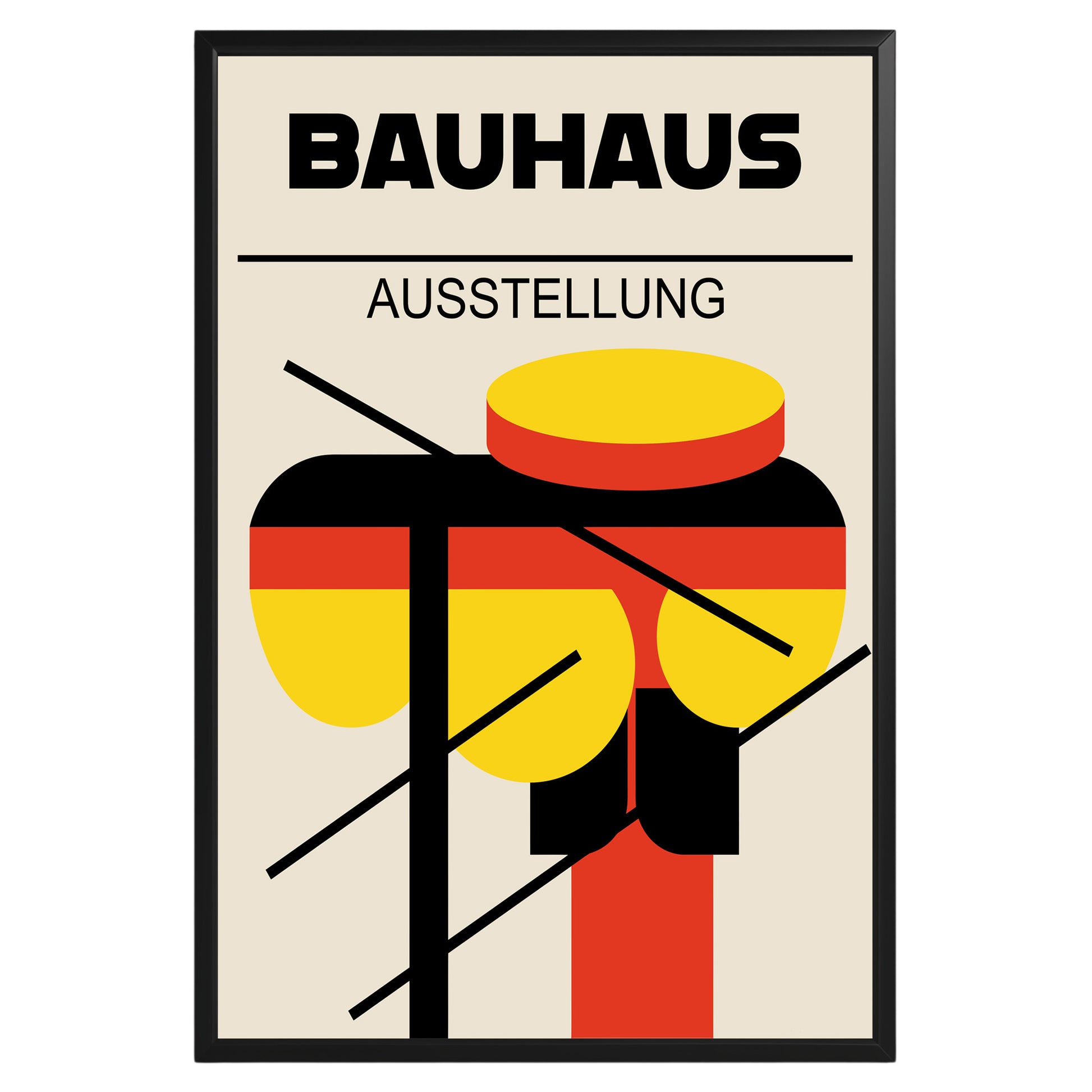 Multicolor Abstract Geometric Bauhaus Poster A80 - GroovyGrove