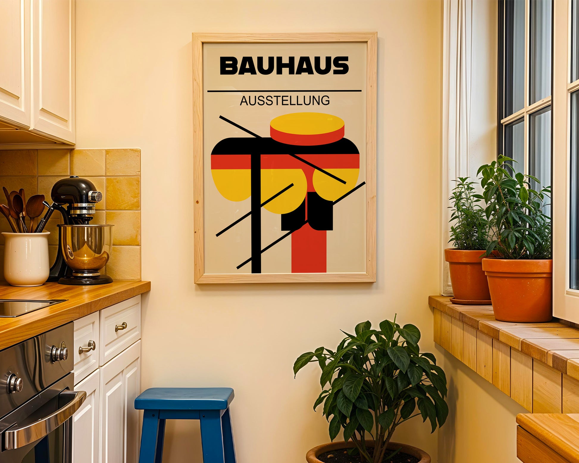 Multicolor Abstract Geometric Bauhaus Poster A80 - GroovyGrove