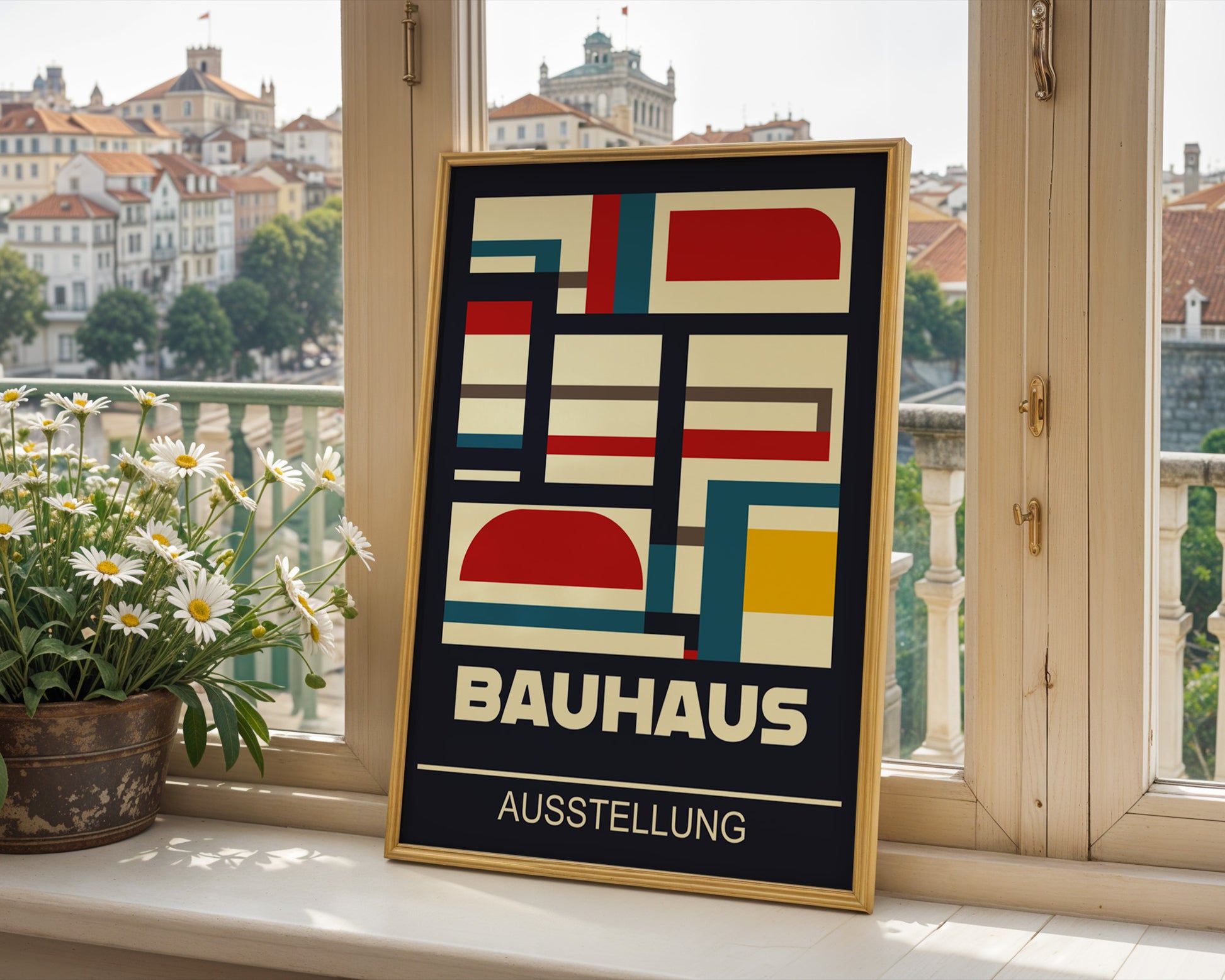 Multicolor Abstract Geometric Bauhaus Poster A84 - GroovyGrove