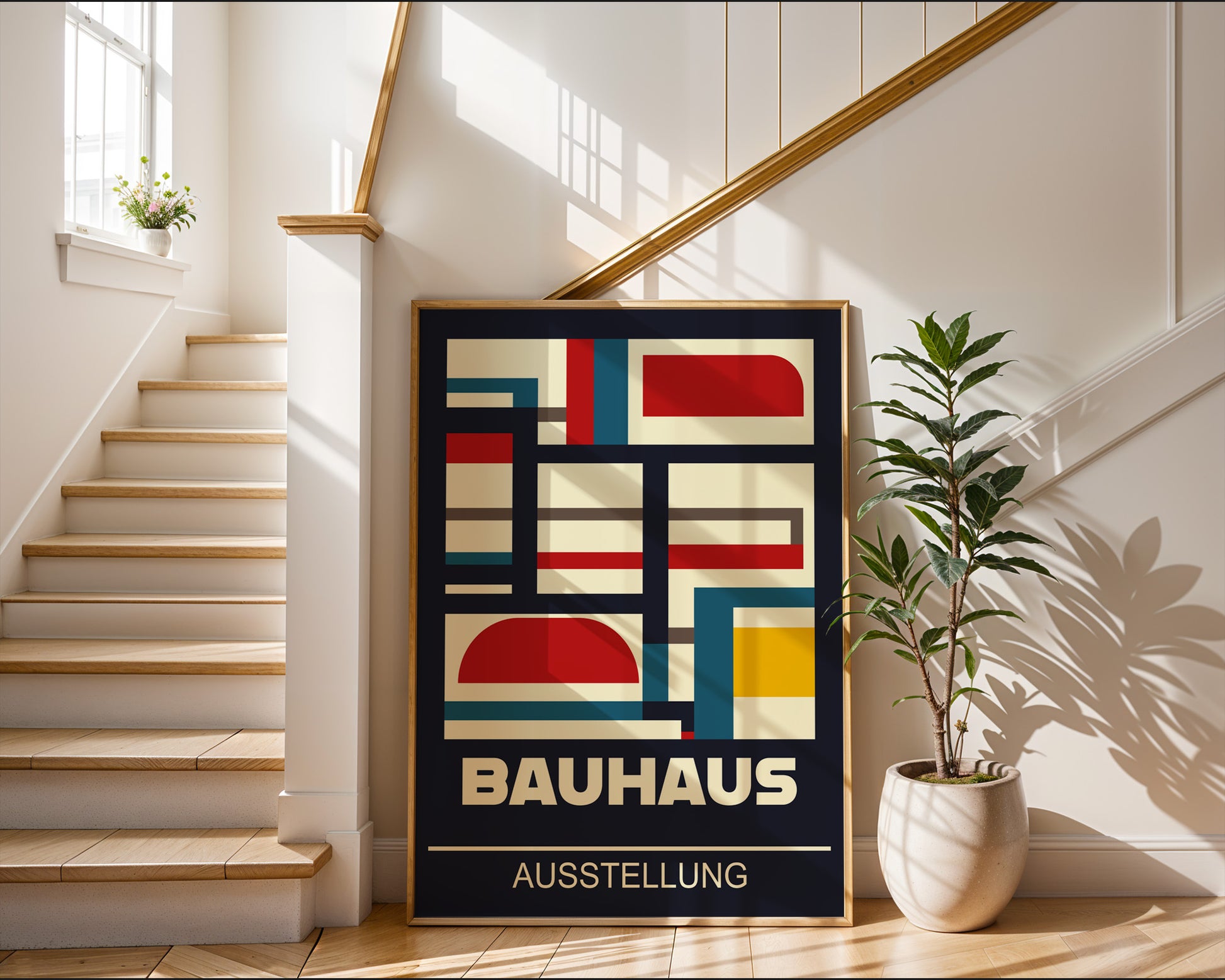 Multicolor Abstract Geometric Bauhaus Poster A84 - GroovyGrove