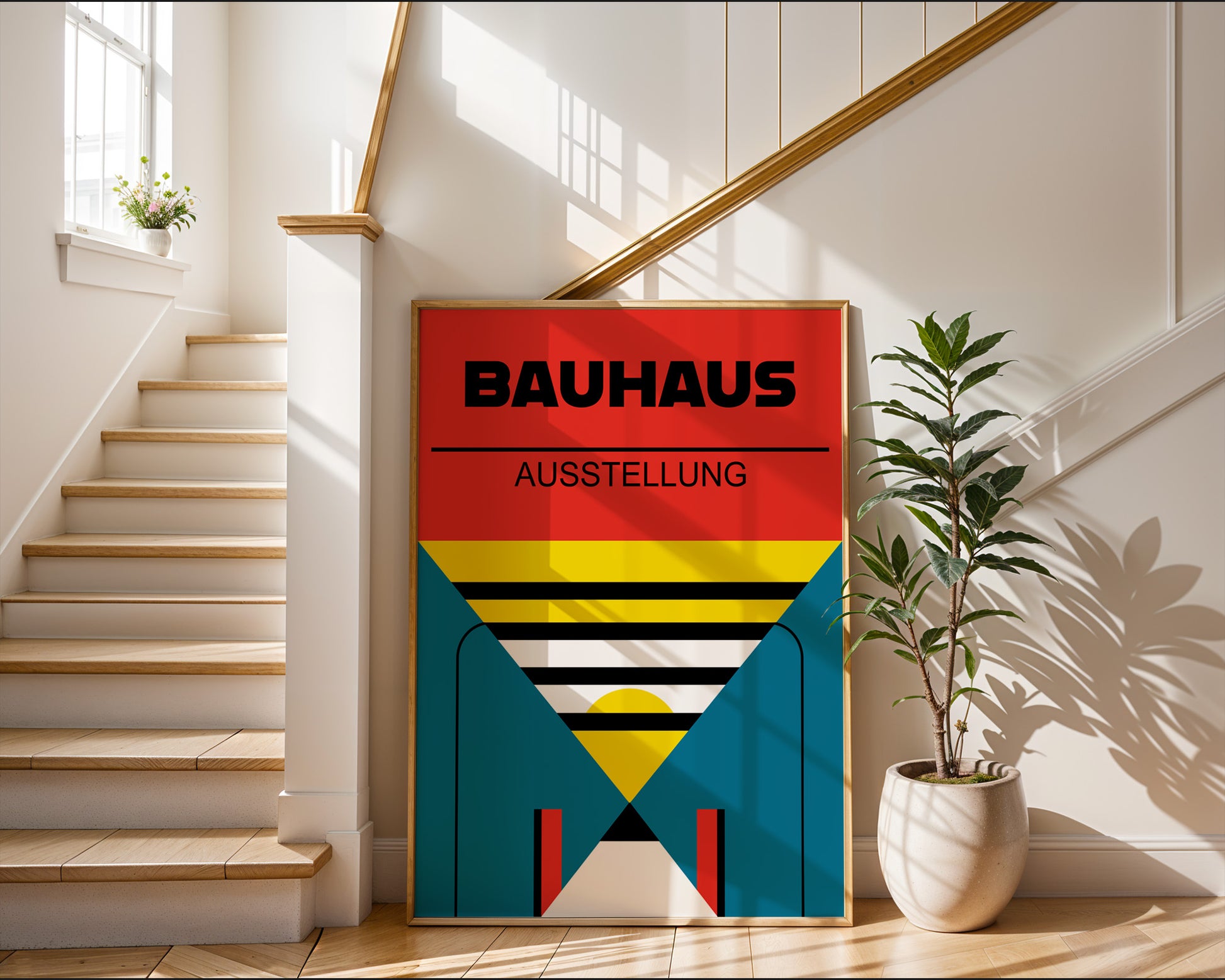 Multicolor Abstract Geometric Bauhaus Poster A85 - GroovyGrove