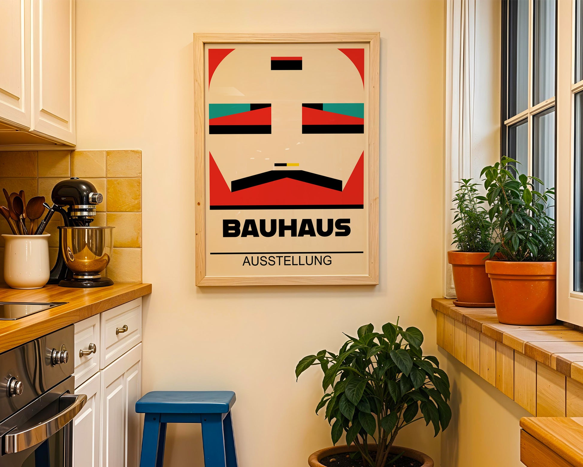 Abstract Geometric Face Bauhaus Poster A87 - GroovyGrove