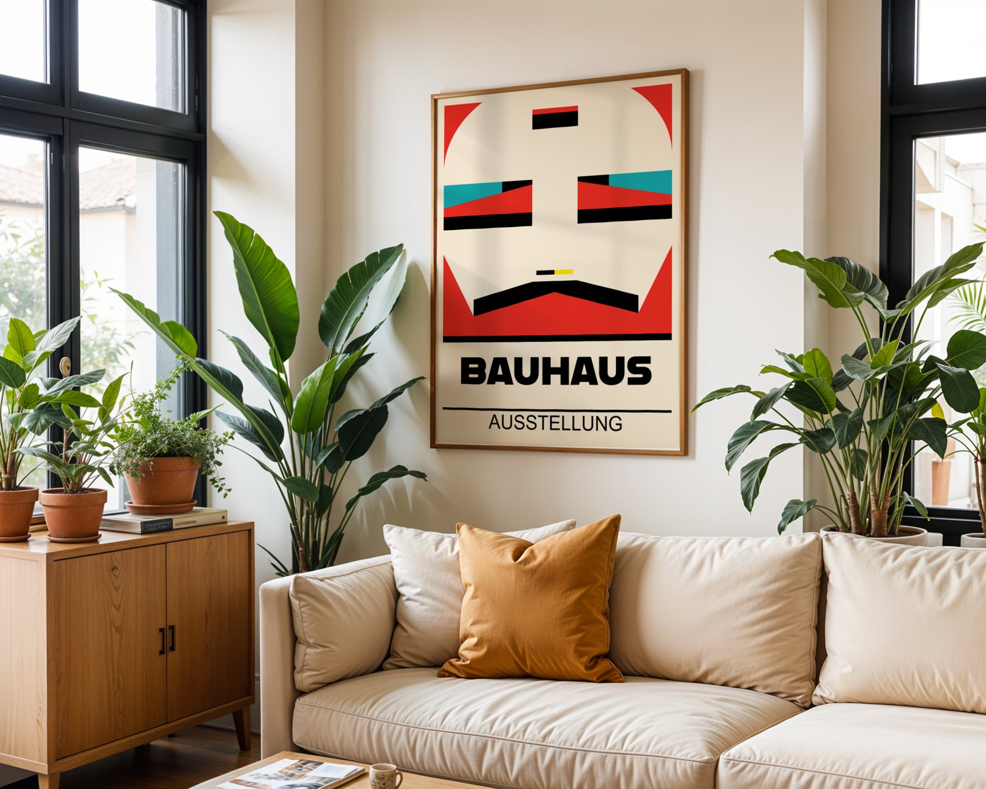 Abstract Geometric Face Bauhaus Poster A87 - GroovyGrove