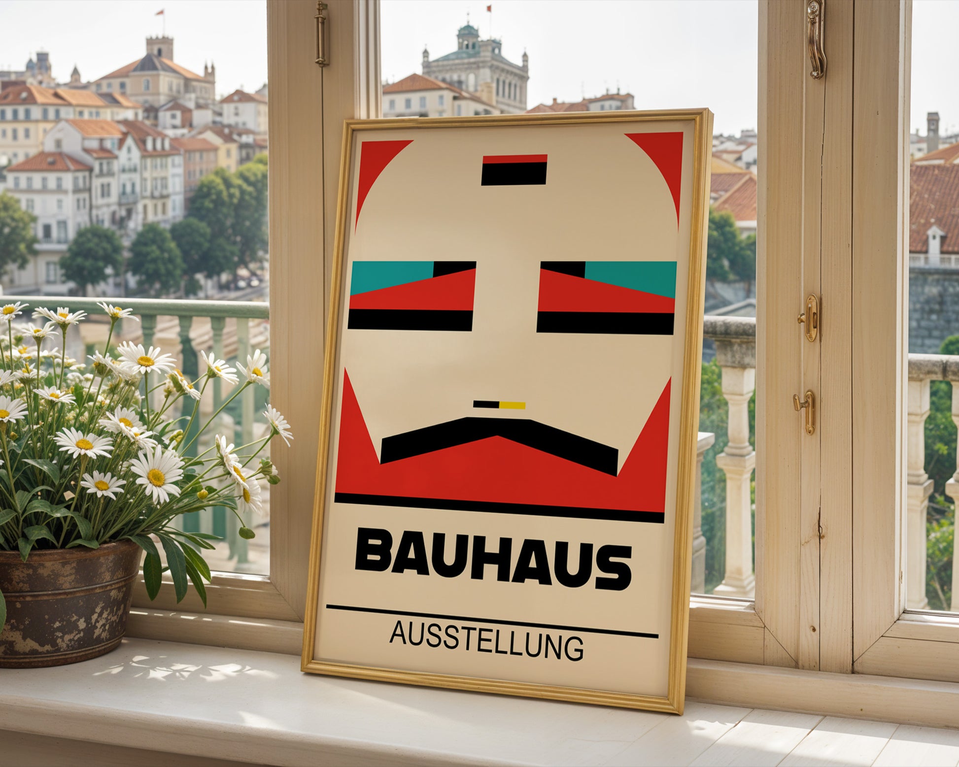 Abstract Geometric Face Bauhaus Poster A87 - GroovyGrove