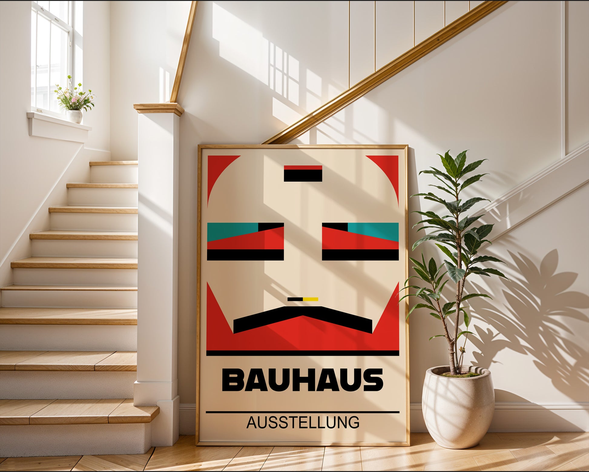 Abstract Geometric Face Bauhaus Poster A87 - GroovyGrove