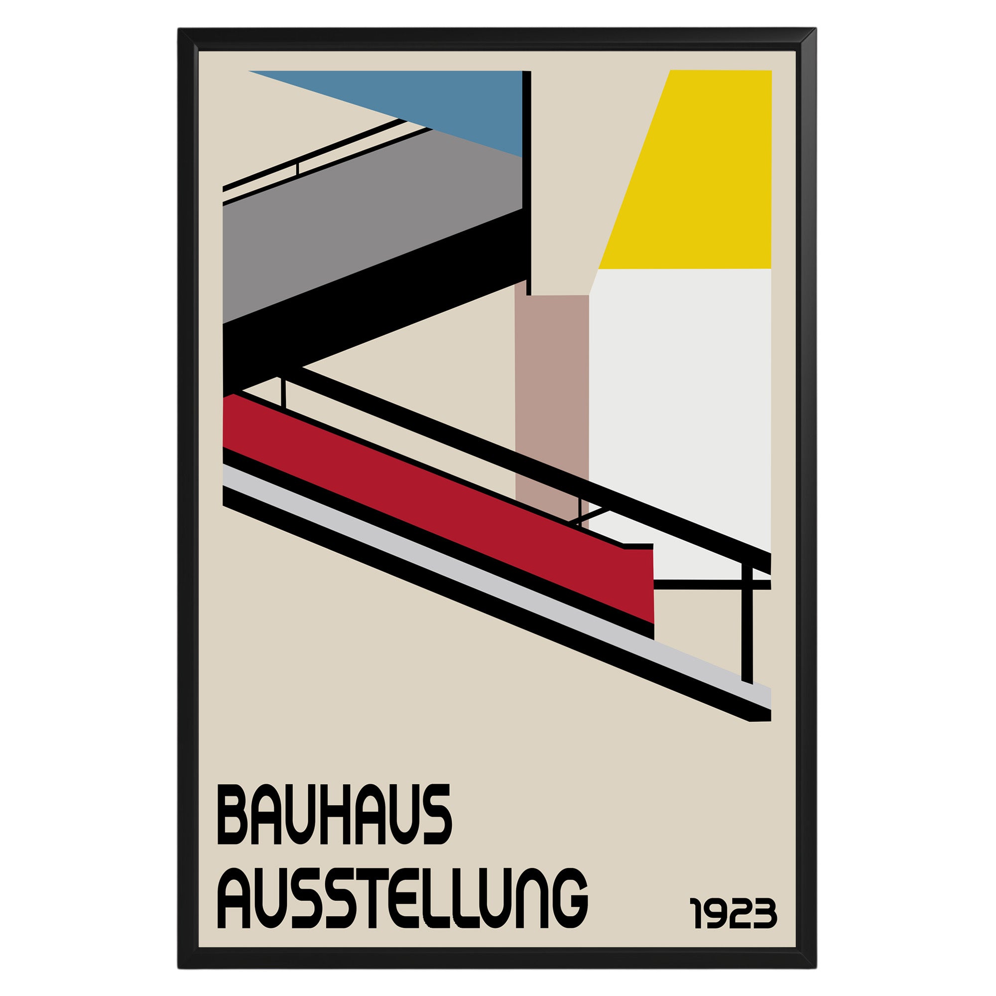 Geometric Staircase Bauhaus Poster A91 - GroovyGrove