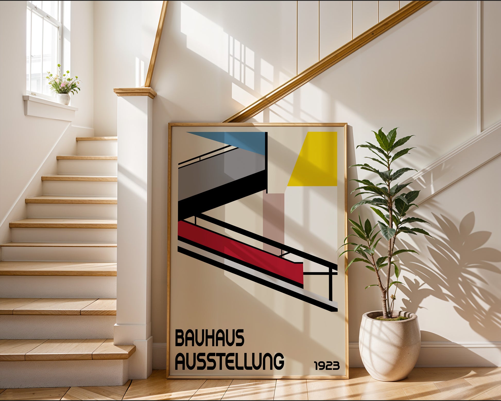 Geometric Staircase Bauhaus Poster A91 - GroovyGrove