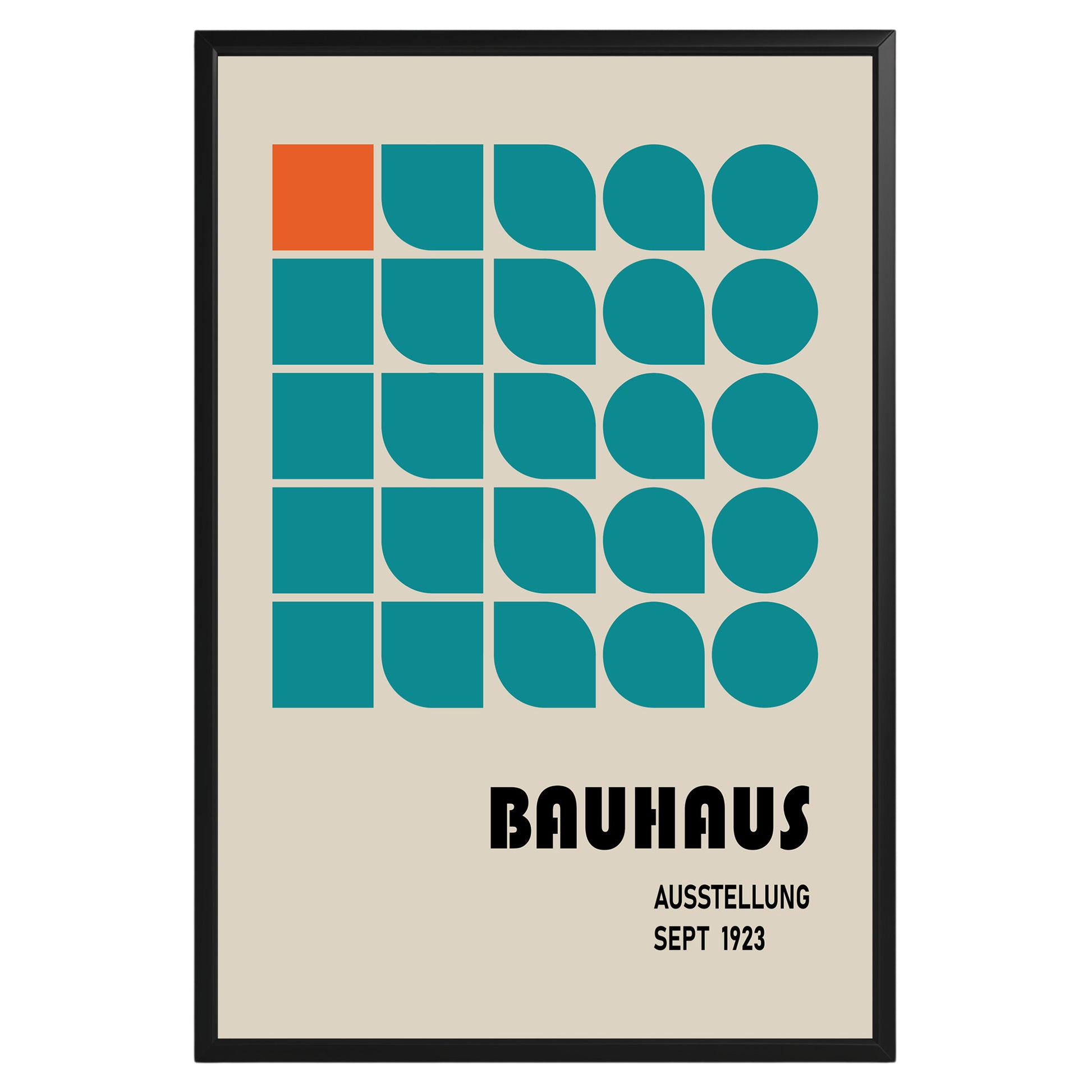 Orange Blue Green Geometric Bauhaus Poster A95 - GroovyGrove