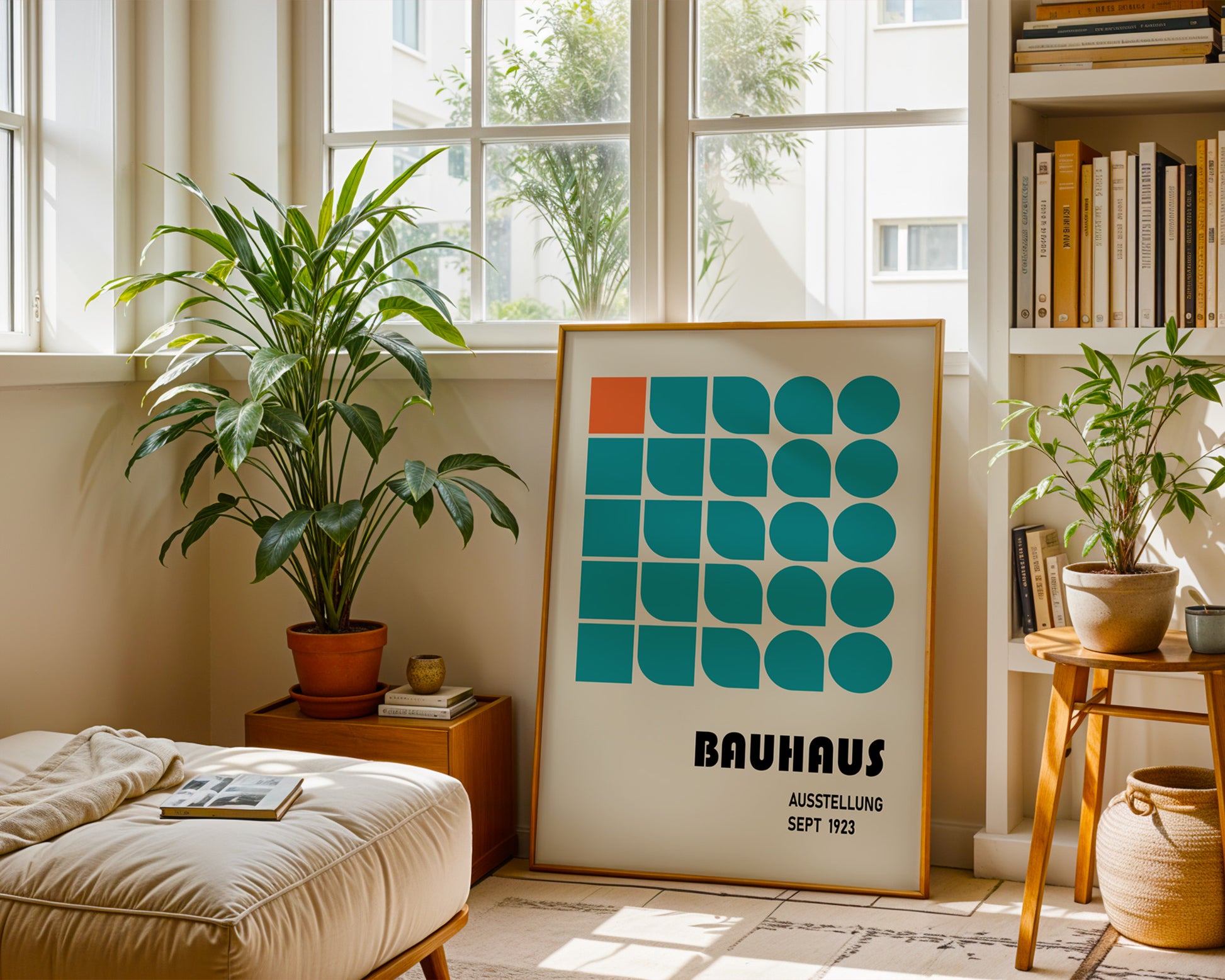 Orange Blue Green Geometric Bauhaus Poster A95 - GroovyGrove