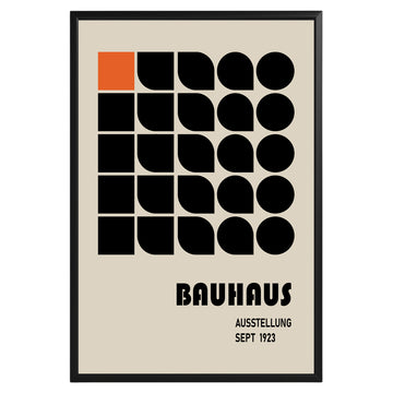 Orange Black Geometric Bauhaus Poster A96 - GroovyGrove