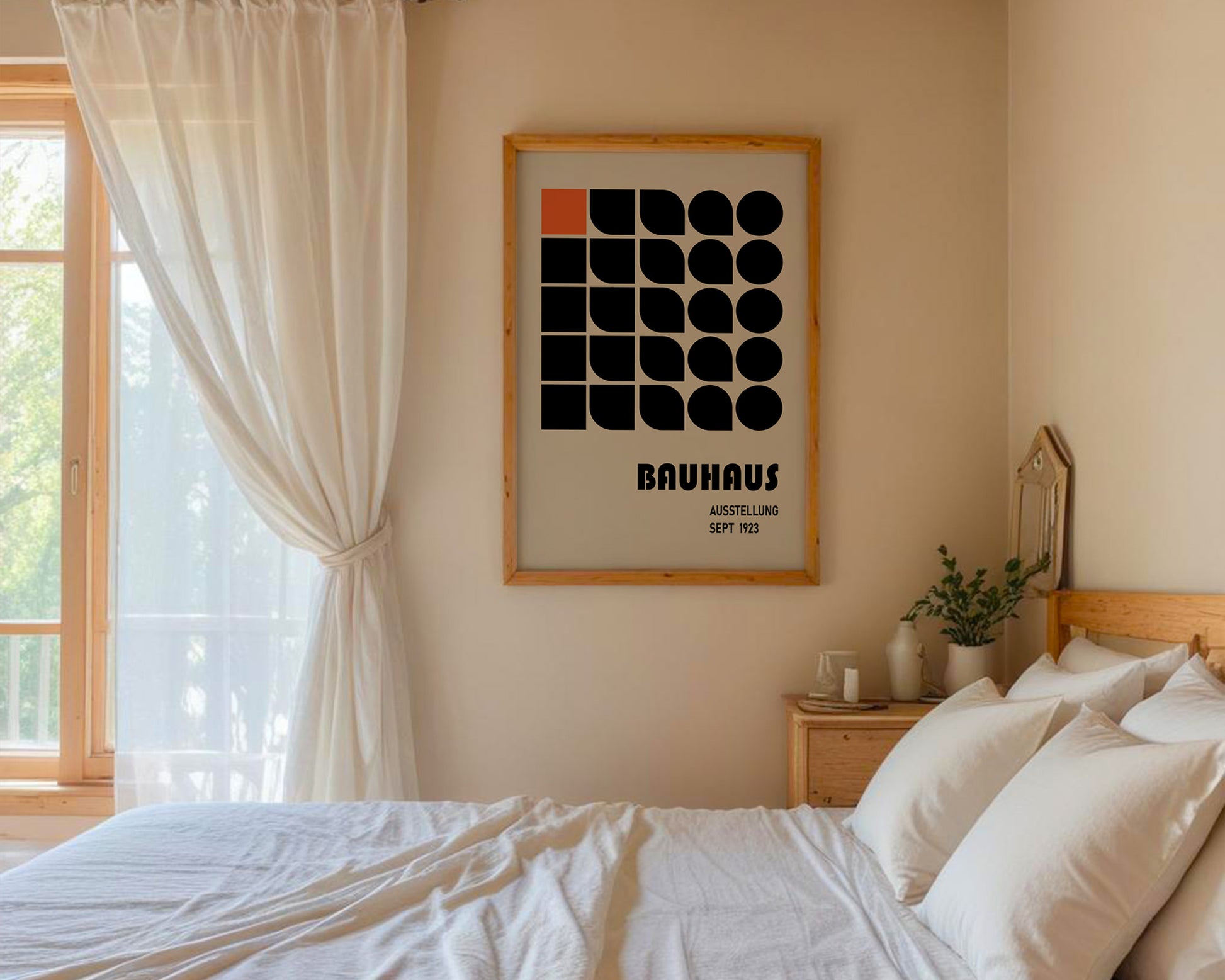 Orange Black Geometric Bauhaus Poster A96 - GroovyGrove