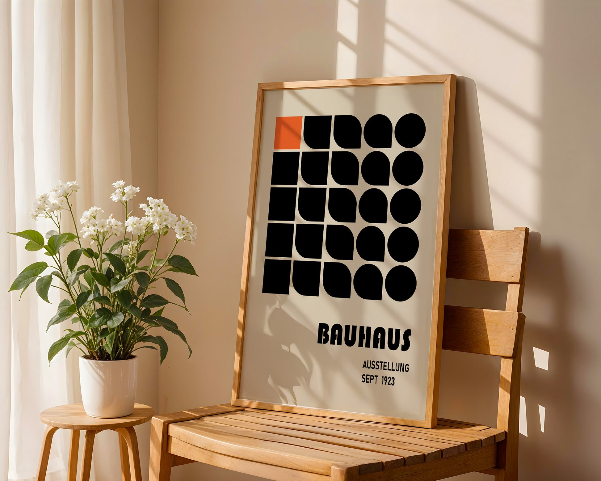 Orange Black Geometric Bauhaus Poster A96 - GroovyGrove